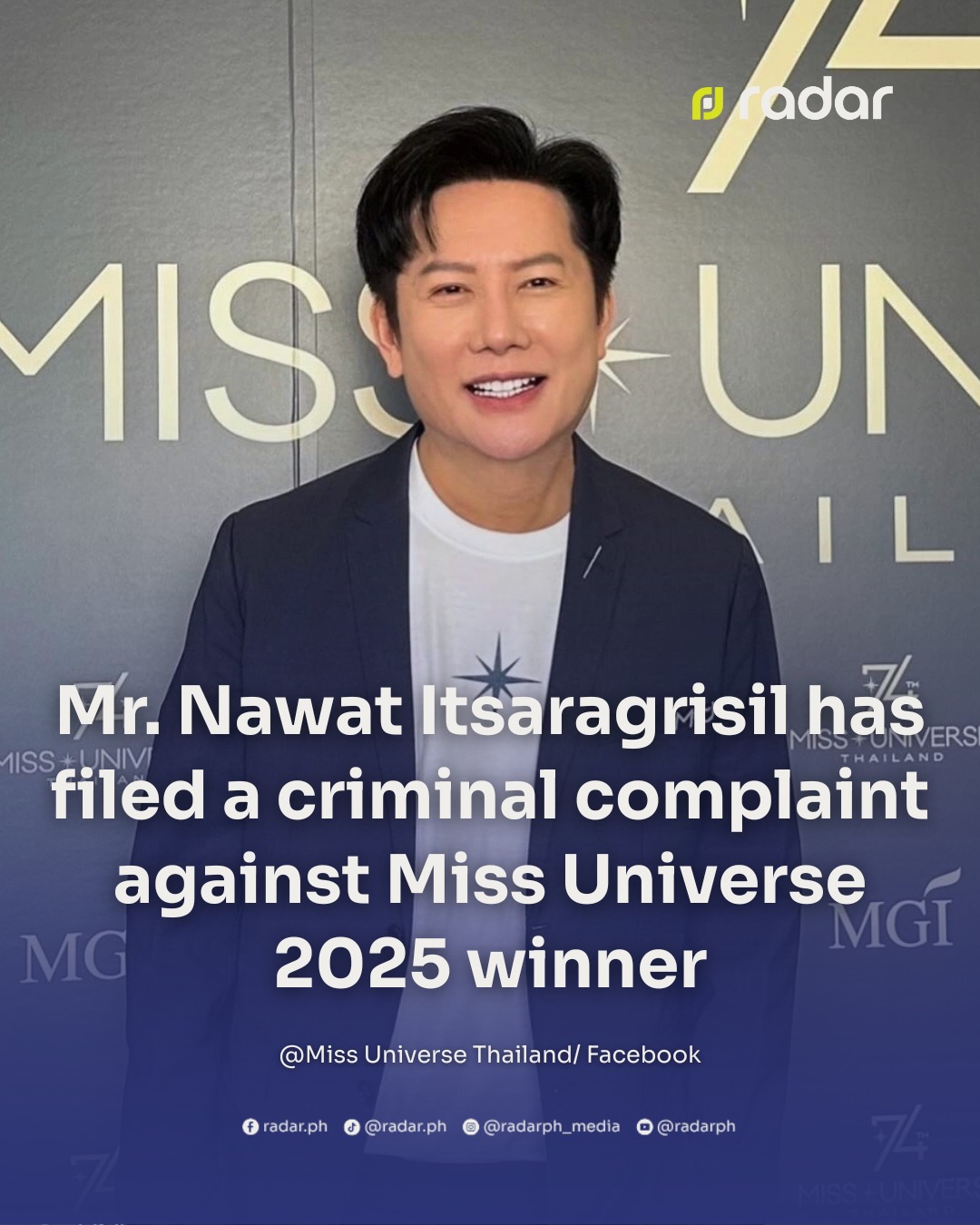 radar.ph - The Miss Universe 2025 pageant drama continues. Mr. Nawat ...