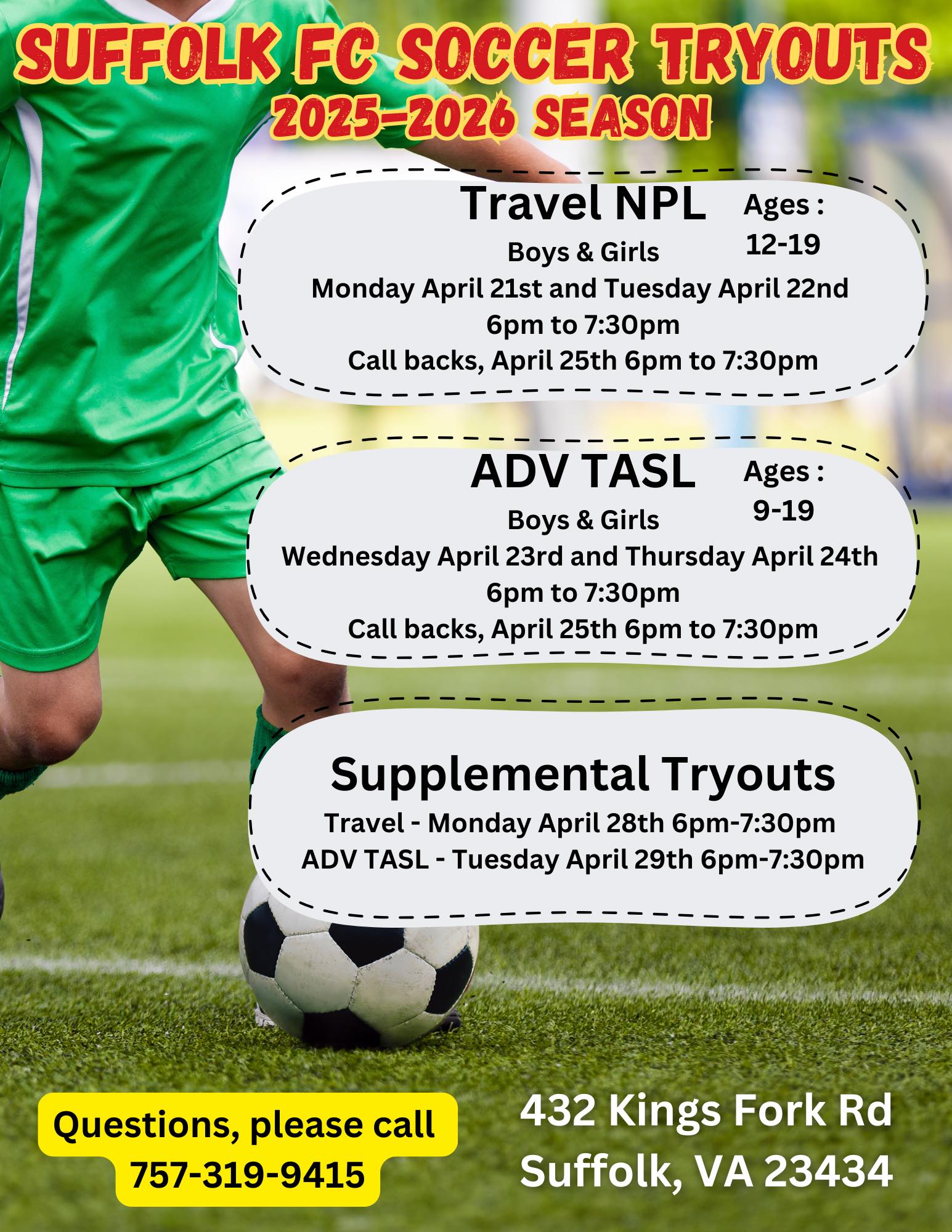 Suffolk Youth Athletic Association - Soccer SYAA | Suffolk VA