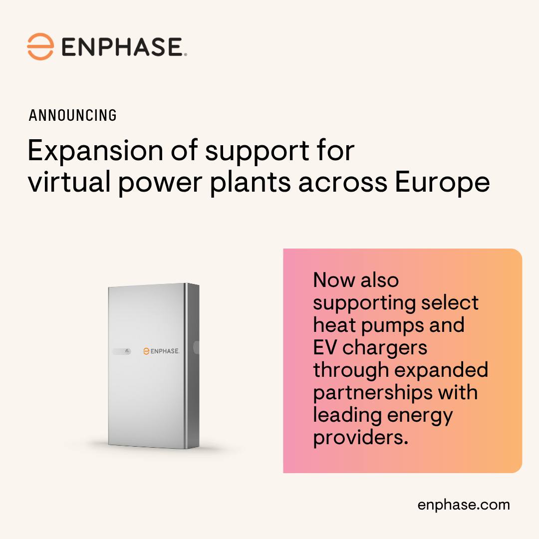 Enphase - We're excited to announce expanded support for virtual power ...
