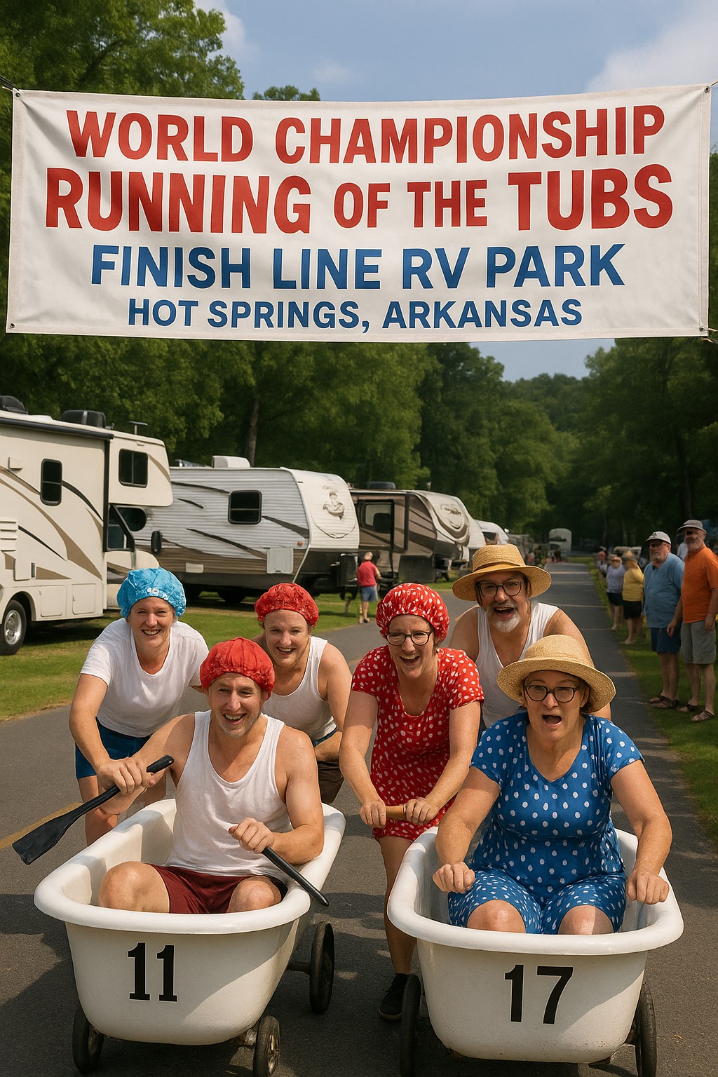 Running of the Tubs Party at Finish Line RV Park