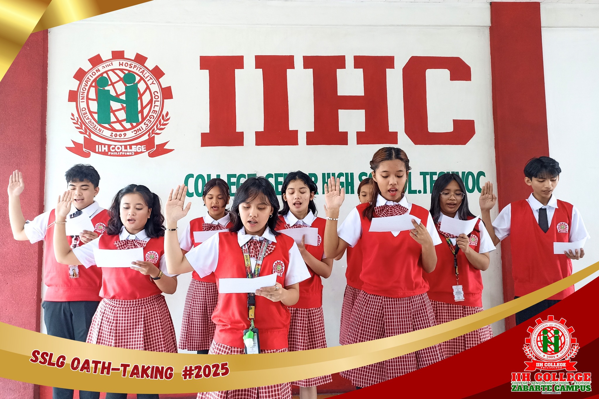 LOOK | SSLG OATH-TAKING S.Y... - IIH College Zabarte | Facebook