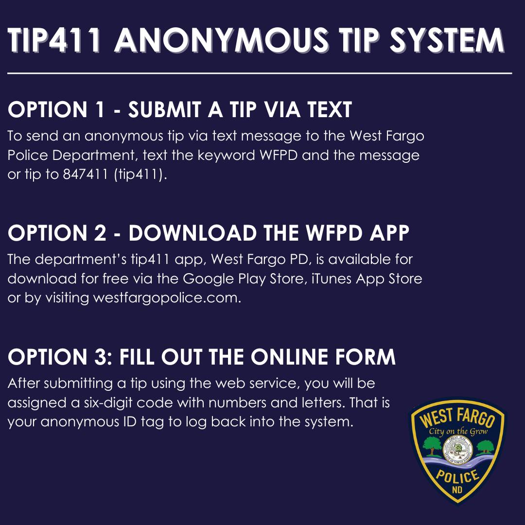 West - Did you know you can easily share anonymous tips with the police ...