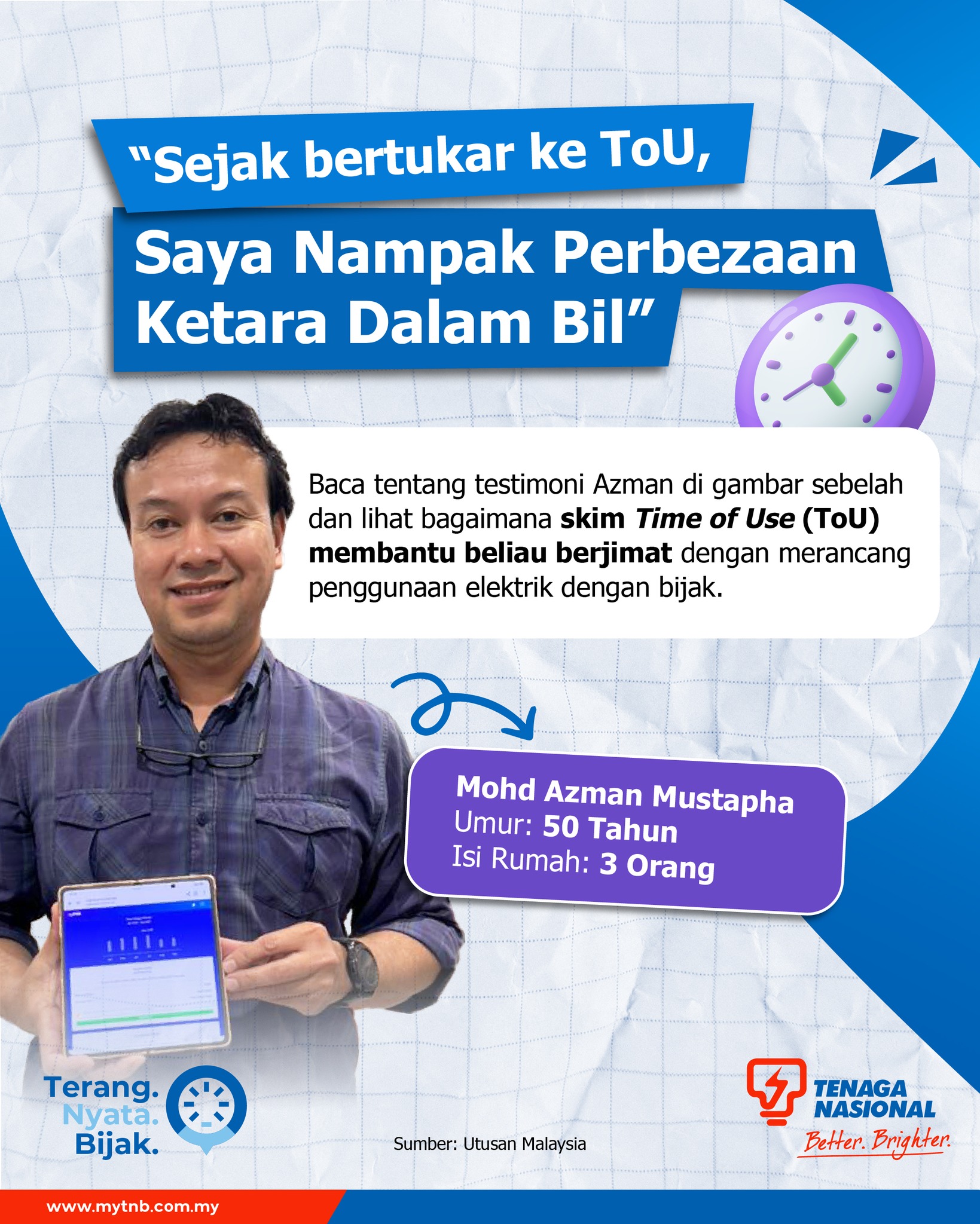 TNB CareLine - Selepas beralih ke tarif ToU, Encik Azman... | Facebook