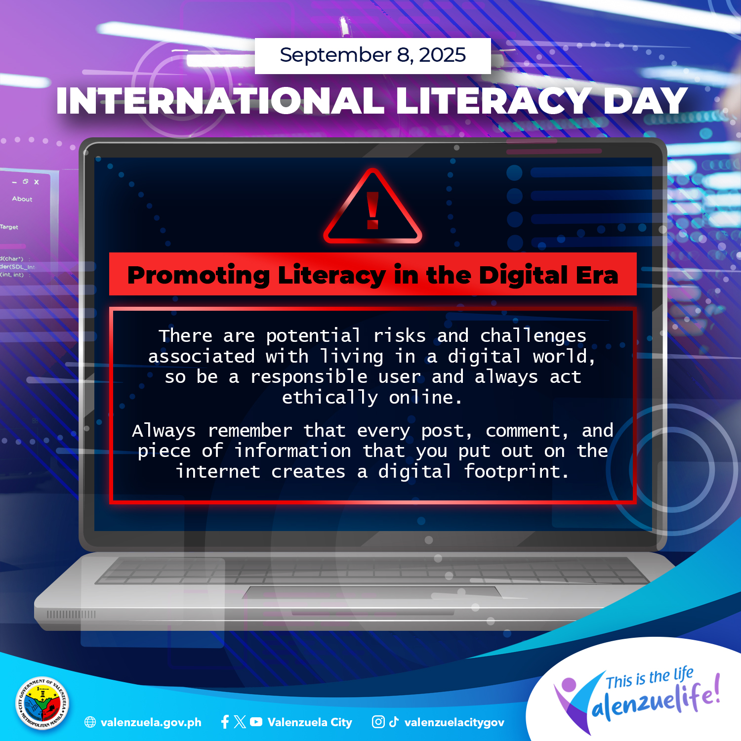 Valenzuela City - Today is International Literacy Day!... | Facebook