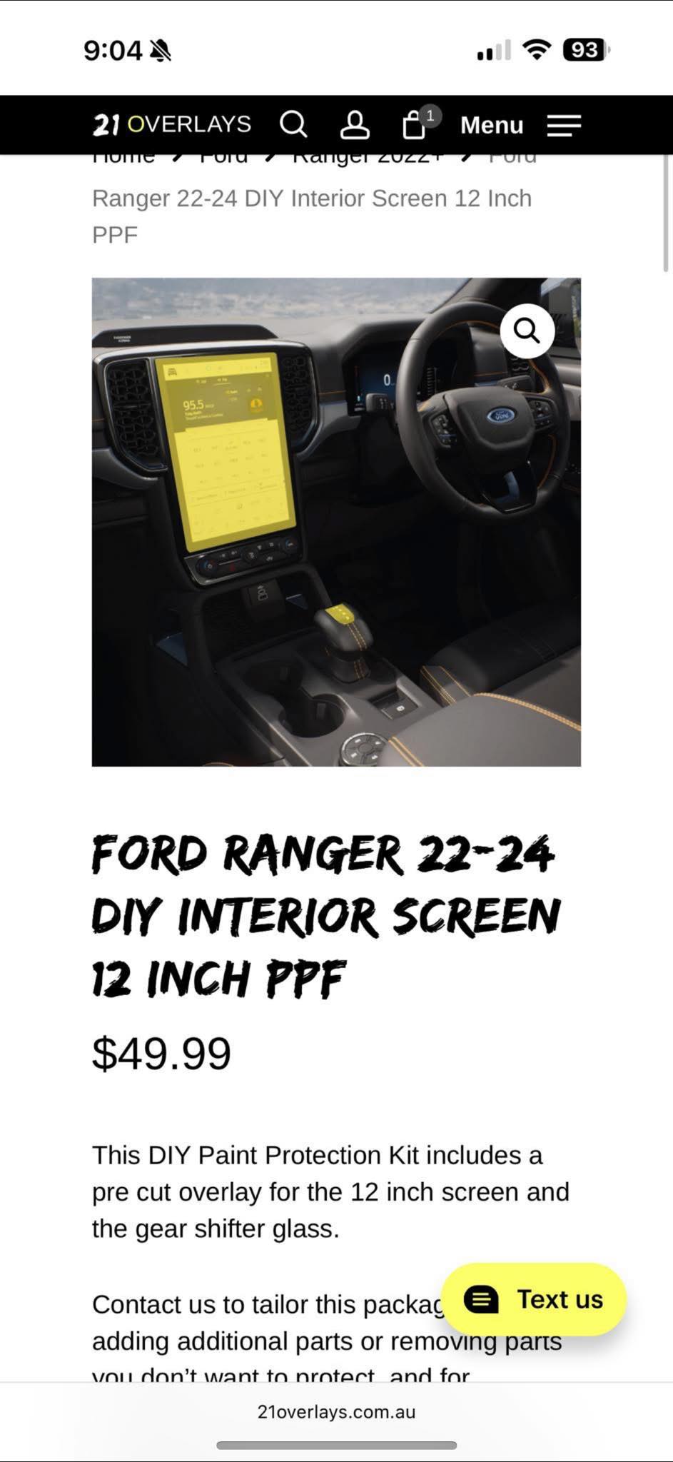 RUIYA Car Touchscreen Protector 2 Pcs PET Film 12.3-in For 2024-2025