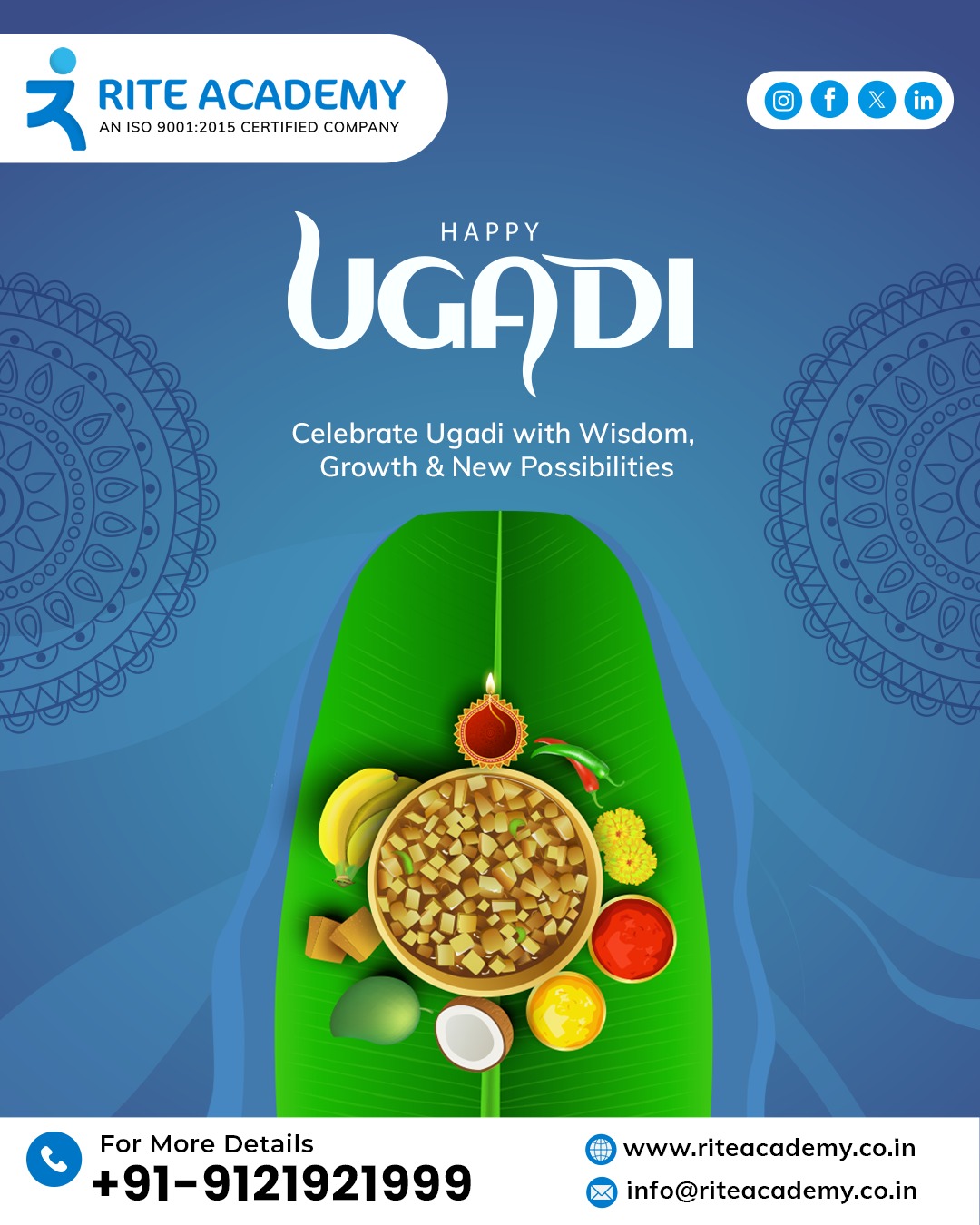 Rite - 🌼 Happy Ugadi! 🌿 Embrace the spirit of Ugadi with wisdom, growth ...