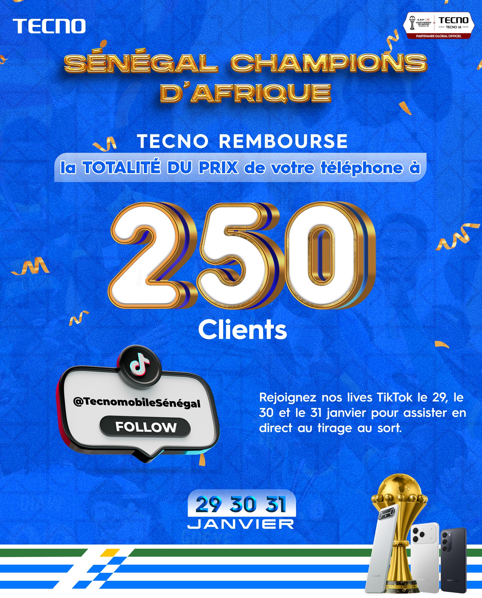 TECNO - 🎥 Grand tirage au sort en Live 🔥 250 téléphones !!!!!! Oui du ...