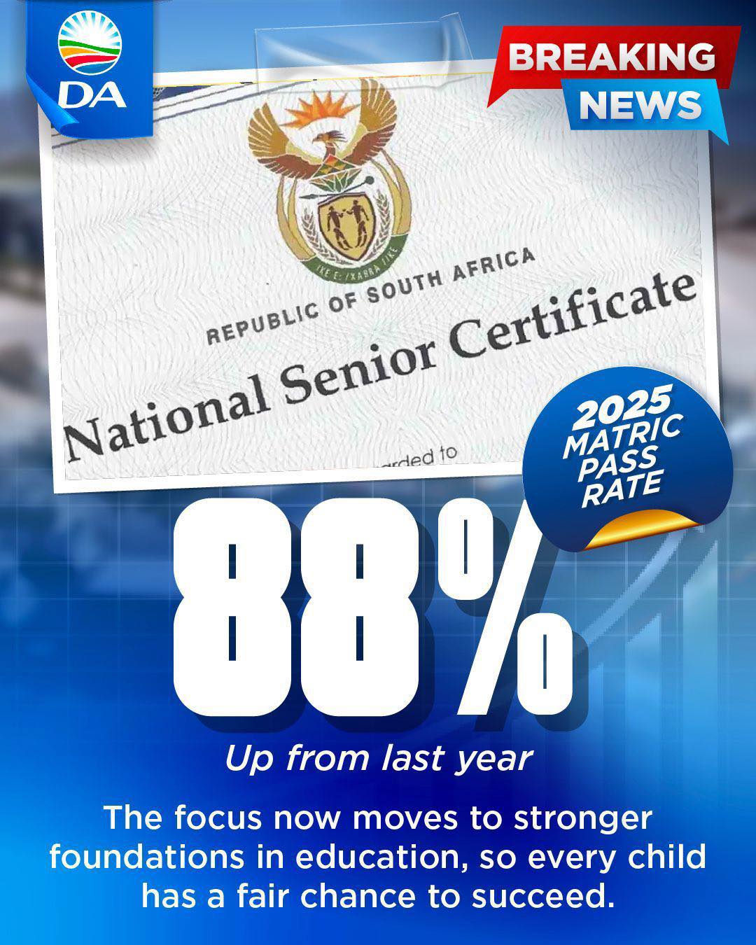 DA - 🎓 The DA welcomes the release of the 2025 National Senior ...