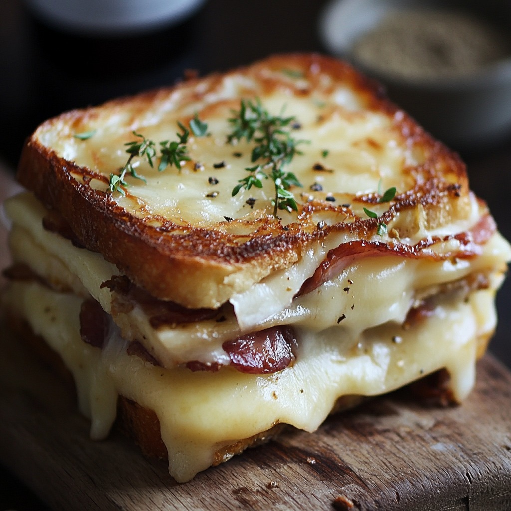 Recette - Croque-Raclette & Bacon Ingrédients (pour 4 croques) : 8 ...