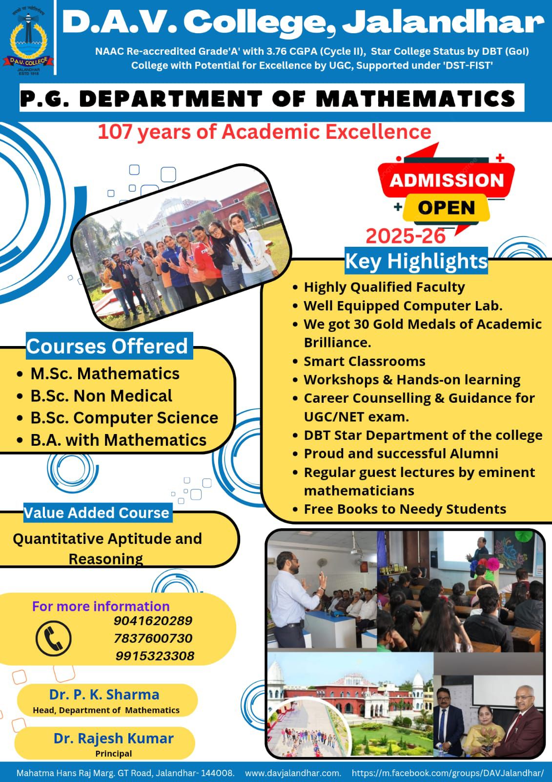 PG Department of Mathematics , DAV Jalandhar. | Jalandhar