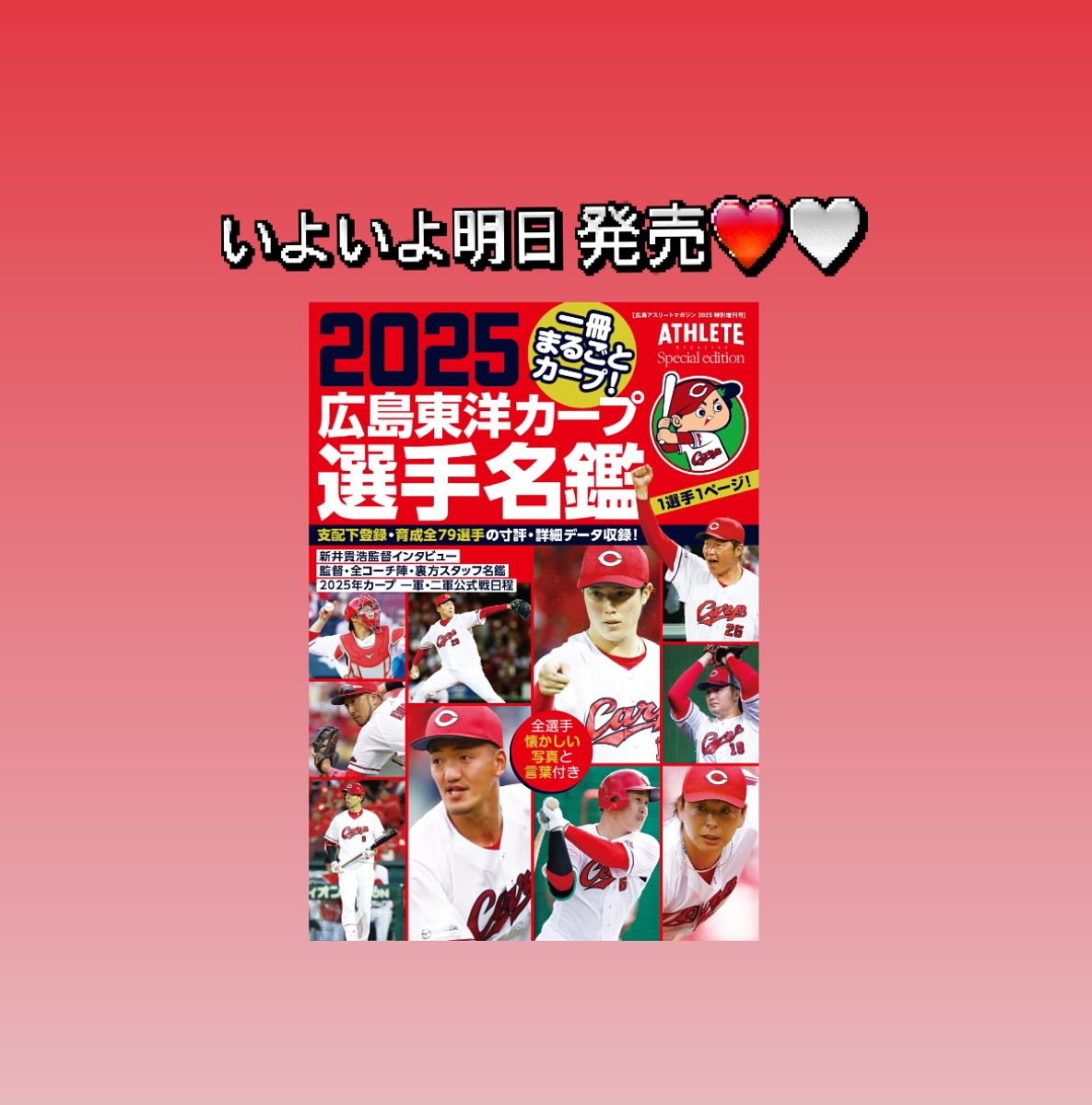 いよいよ明日発売‼️🏟️🥰🙂‍↕️🎊🎏 2025年 #広島東洋カープ選手