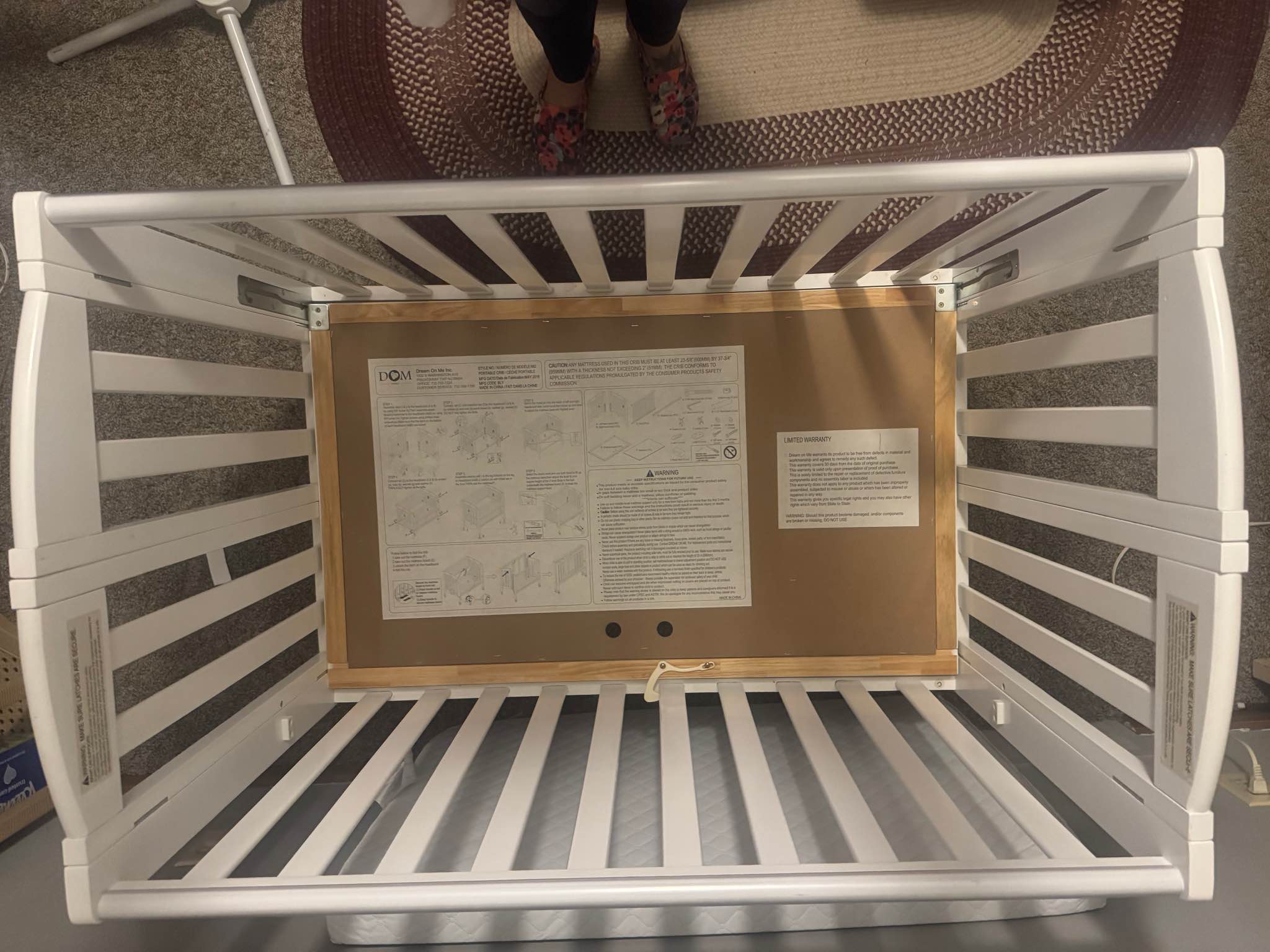 Dream On Me 3-in-1 Portable Folding Stationary Side Mini Baby Crib in