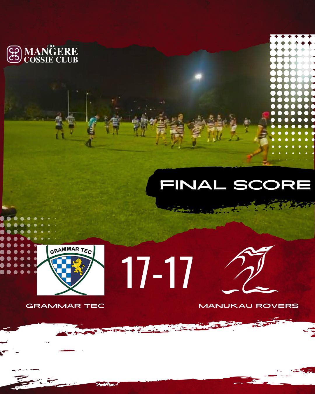 Manukau Rovers Rugby Football Club - 17-17 draw in tough conditions ...
