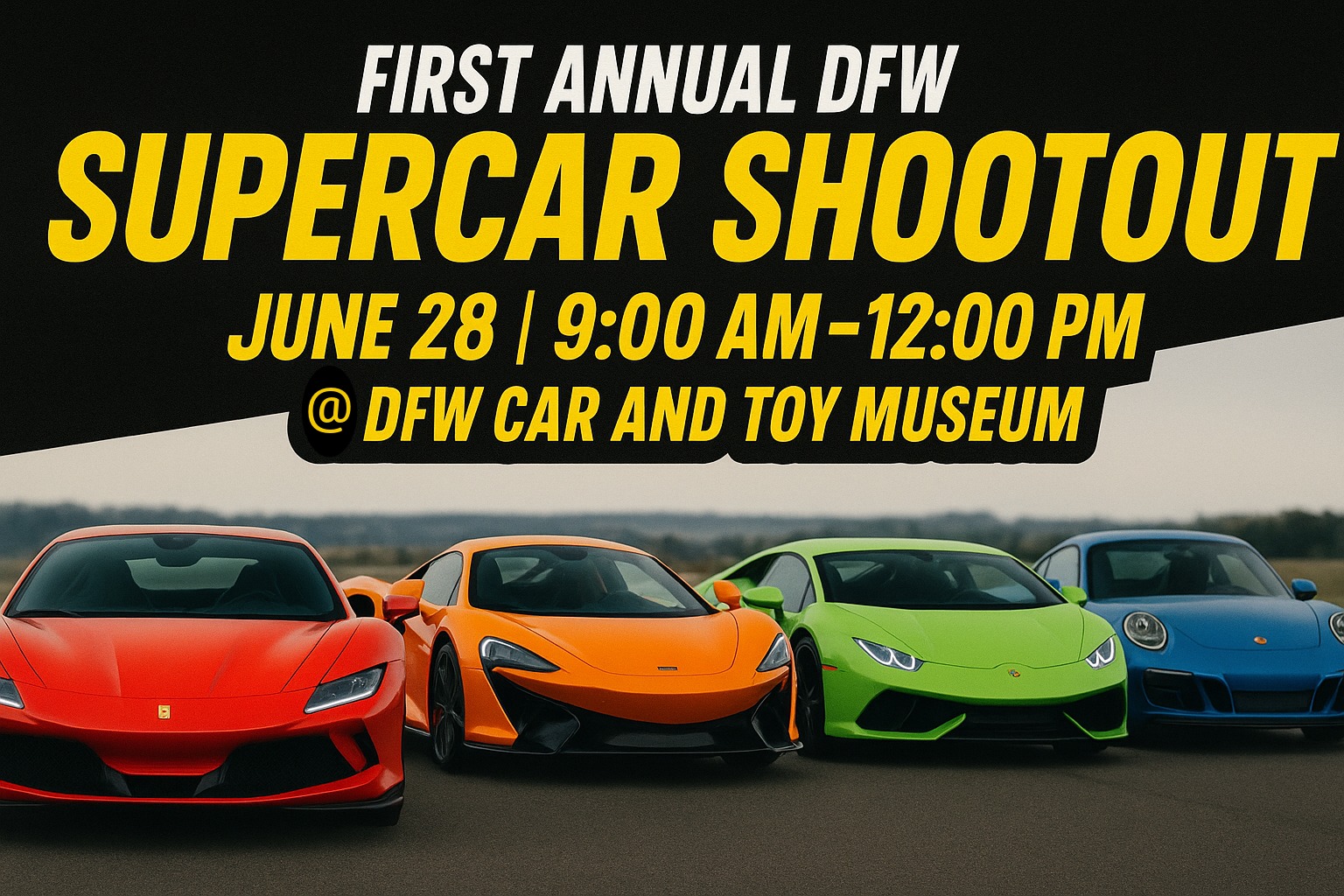 🎉 First Annual DFW Supercar Shootout @ DFW Car and Toy Museum 🚗💨