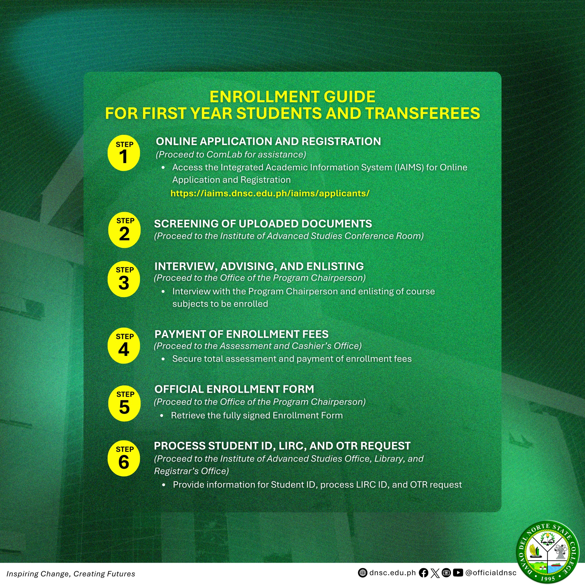 DNSC - [𝗔𝗗𝗩𝗜𝗦𝗢𝗥𝗬 𝗡𝗢𝗧𝗜𝗖𝗘] ATTENTION TO ALL RETURNING STUDENTS! Please be ...