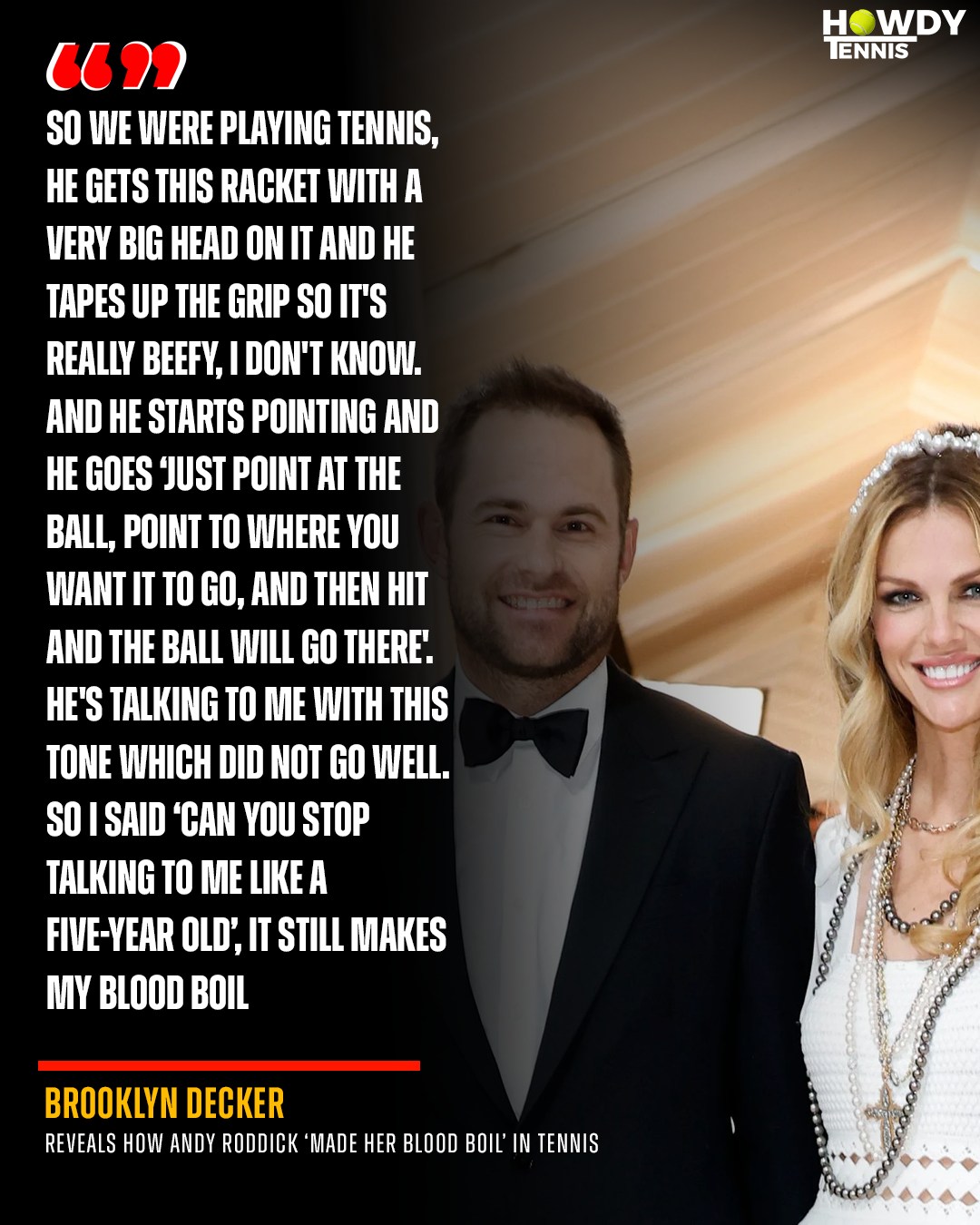 Howdy - Brooklyn Decker shares how Andy Roddick once made her blood ...