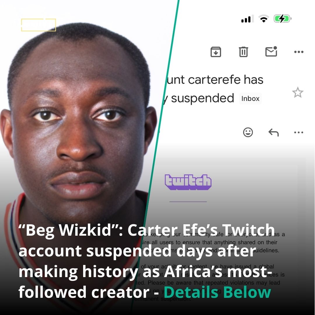 Legit.ng - Comedian Carter Efe's Twitch account was suspended just days ...