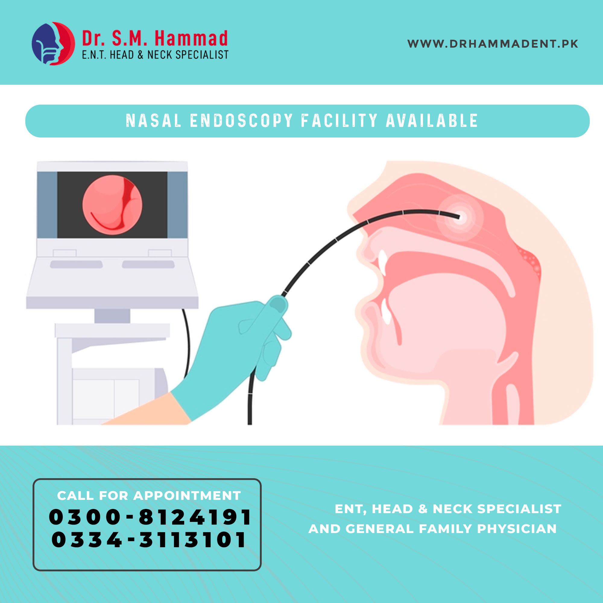 Dr. Hammad - ENT, Head & Neck Specialist - Nasal endoscopy is a ...