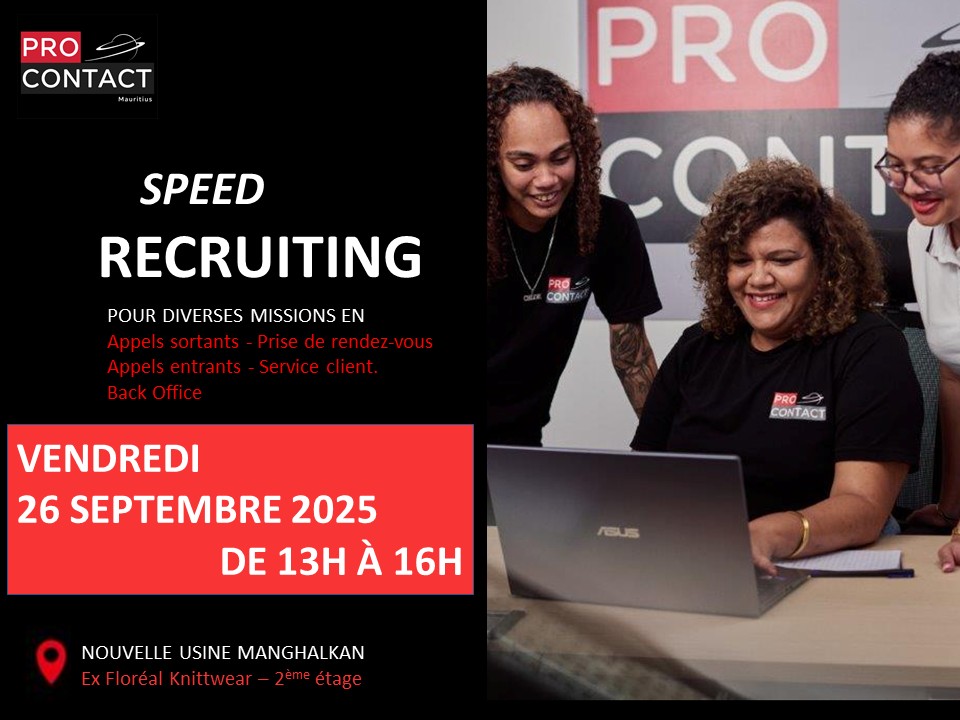ProContact Ltd - 📢 Vendredi 26 Septembre 2025 : Que... | Facebook