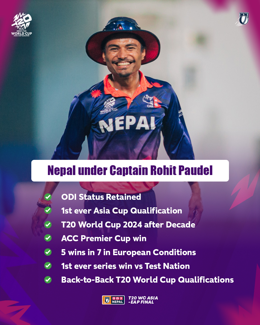 ODI Nepal - 🚨 Nepal under Captain Rohit Paudel 🇳🇵🔥 A... | Facebook