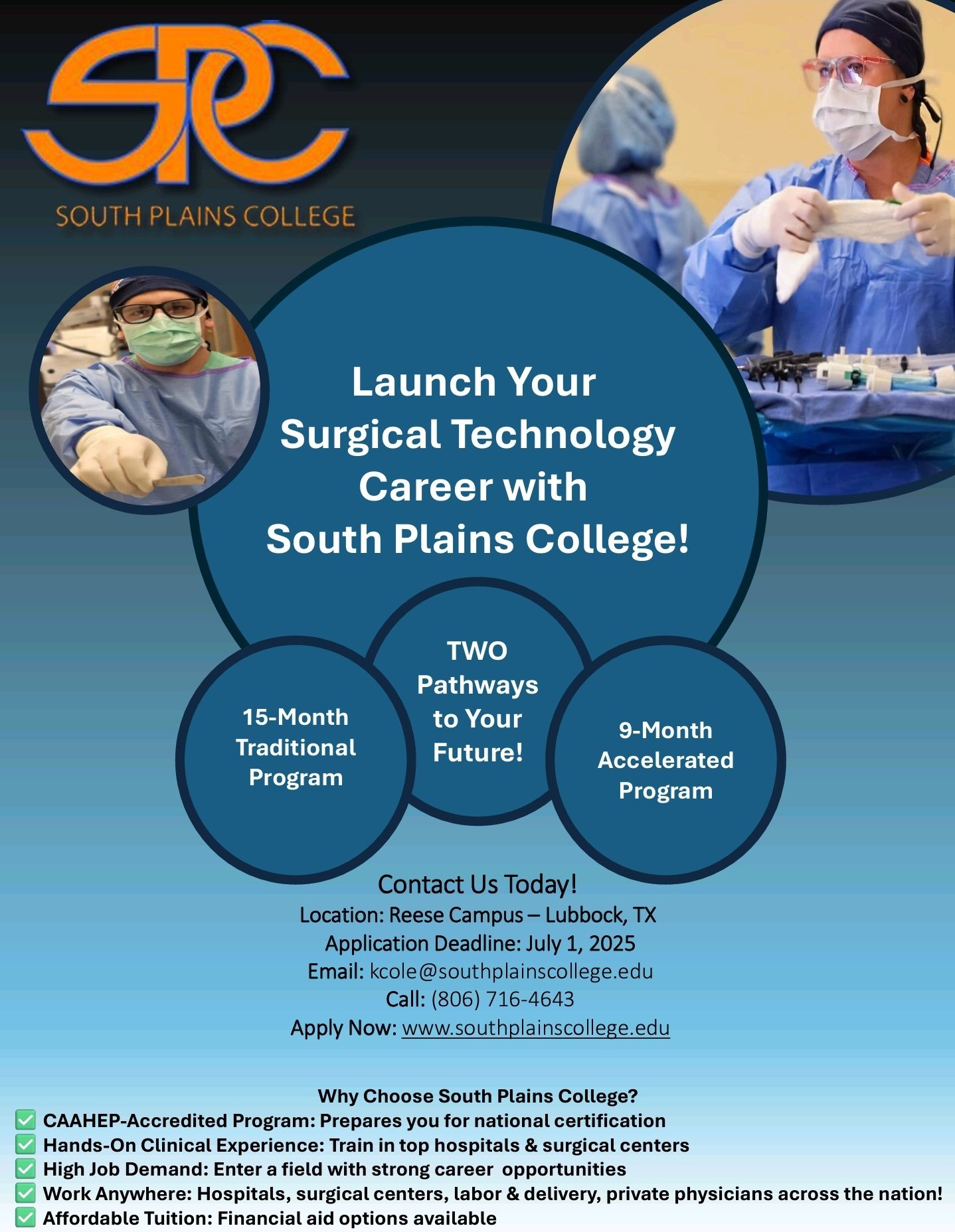 SPC- Surgical Technology and Sterile Processing Program | Lubbock TX