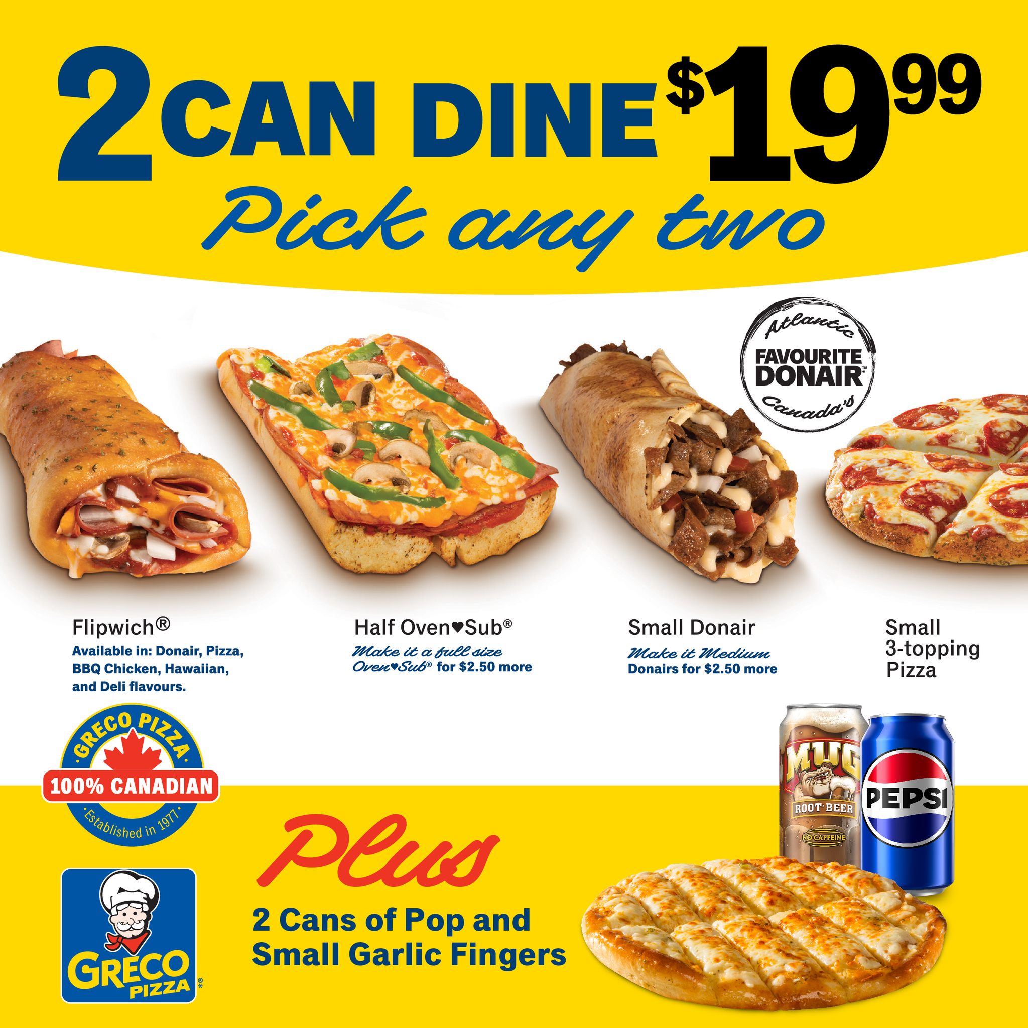 Greco - 🍕 What’s Your Perfect Pair? 🍕 With our 2 CAN DINE Deal, you get ...
