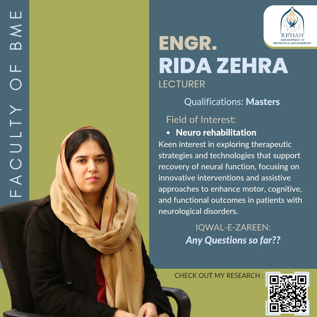 Department of Biomedical Engineering - Riphah Intl. University | Islamabad