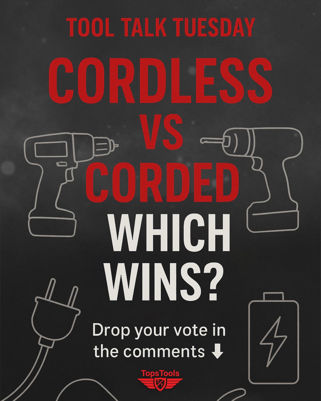 TopsTools - CORDLESS VS CORDED — WHICH WINS? 🔌⚡ Tool Talk Tuesday! When ...
