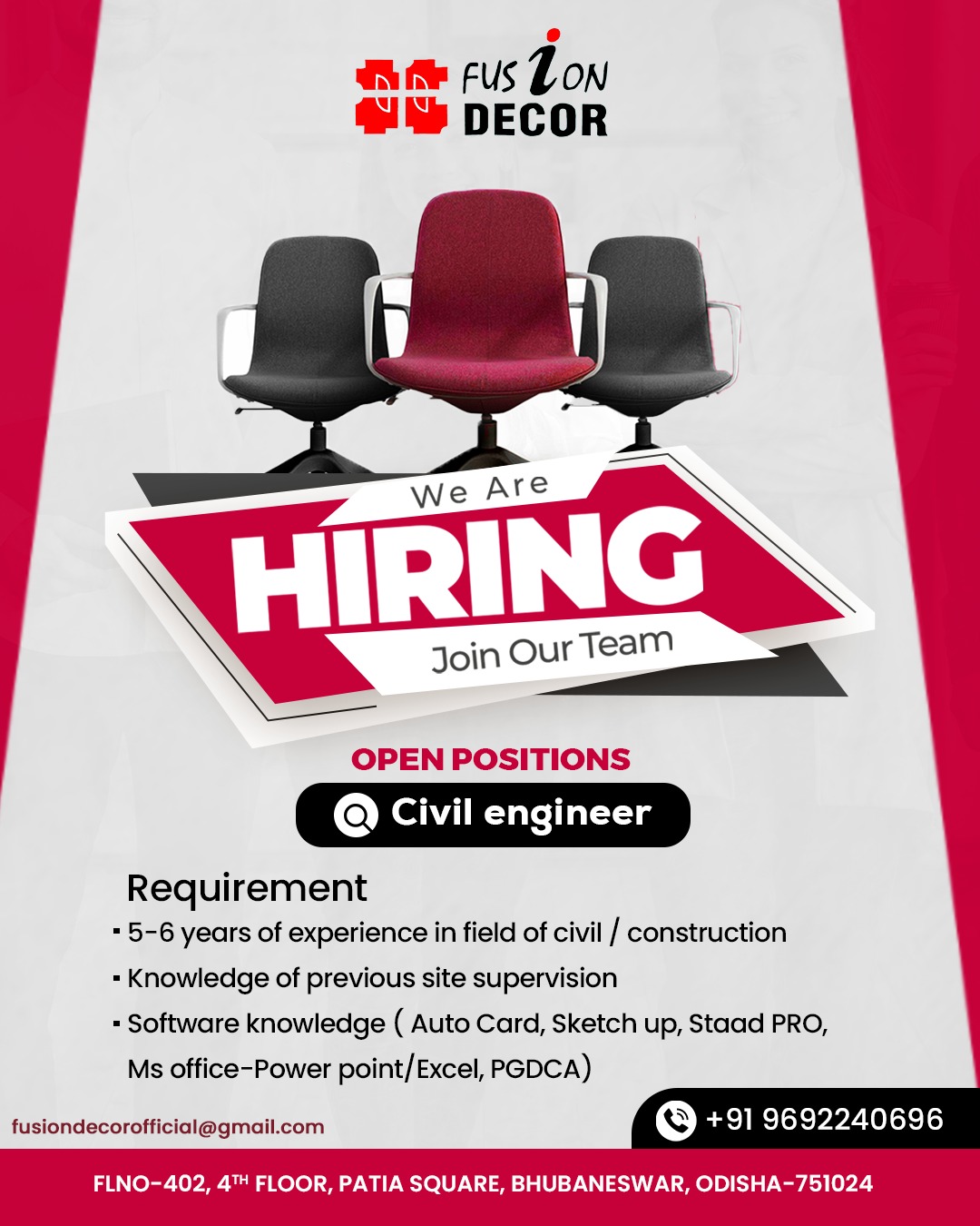 Fusion Decor - 🚨 We’re Hiring! | Civil Engineer Wanted... | Facebook
