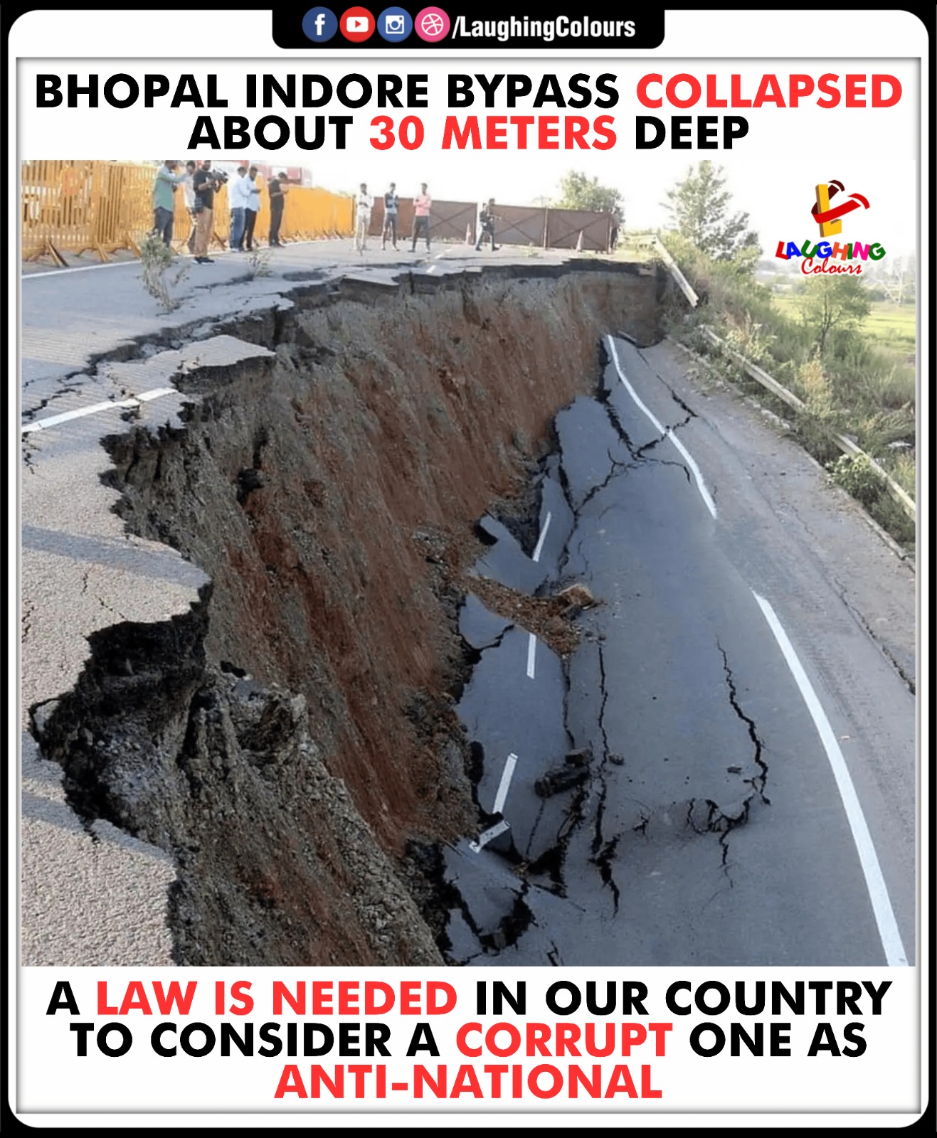 Road swallowed by corruption 😞... - Laughing Colours | Facebook