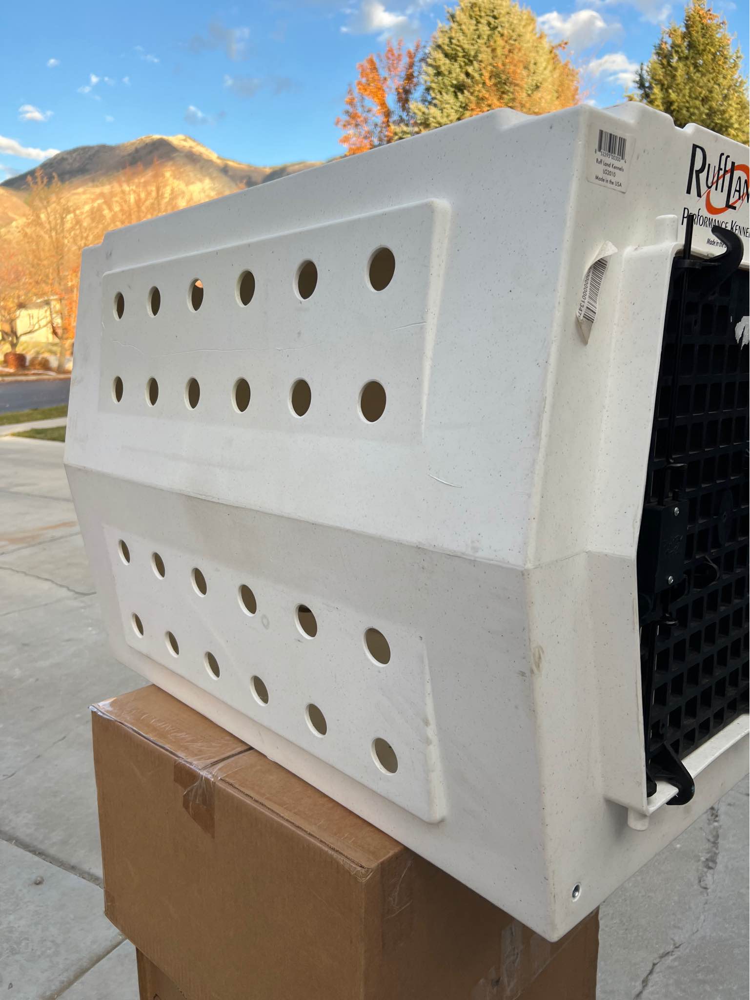 New! Ruffland LG2010 Large Dog Kennel Whitestone Speckled White, Pet ...