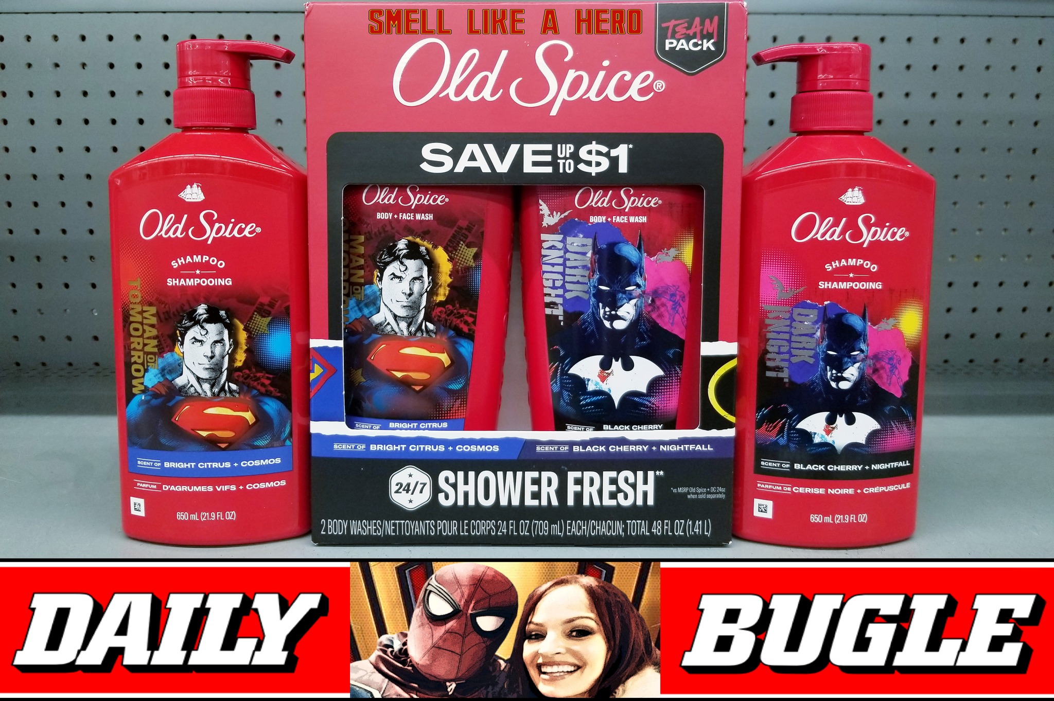Smell like a Hero with the #OldSpice #Batman and #Superman Shampoo