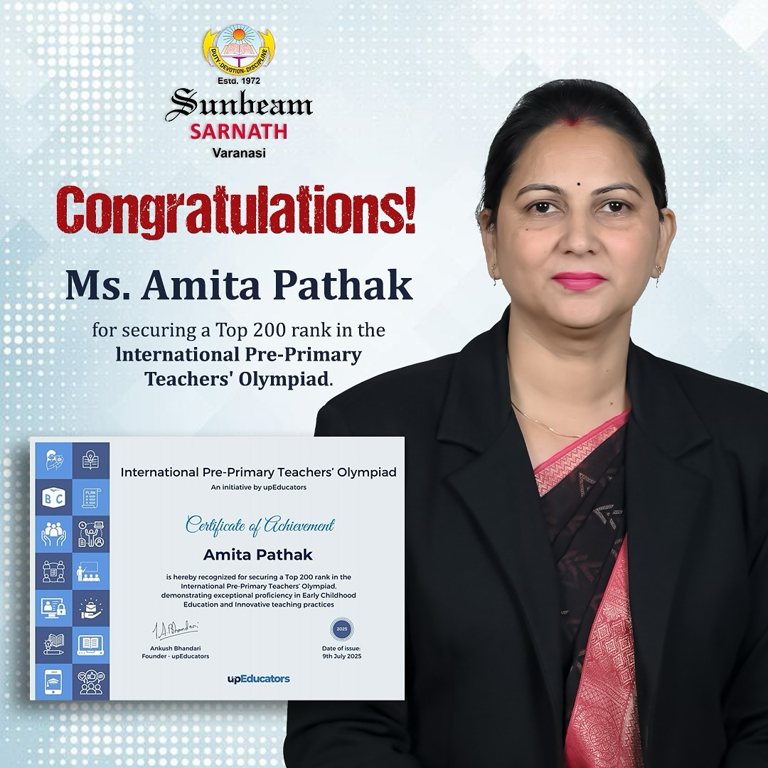 Sunbeam - Proud Moment for Sunbeam Sarnath! 🌟 Heartiest congratulations ...