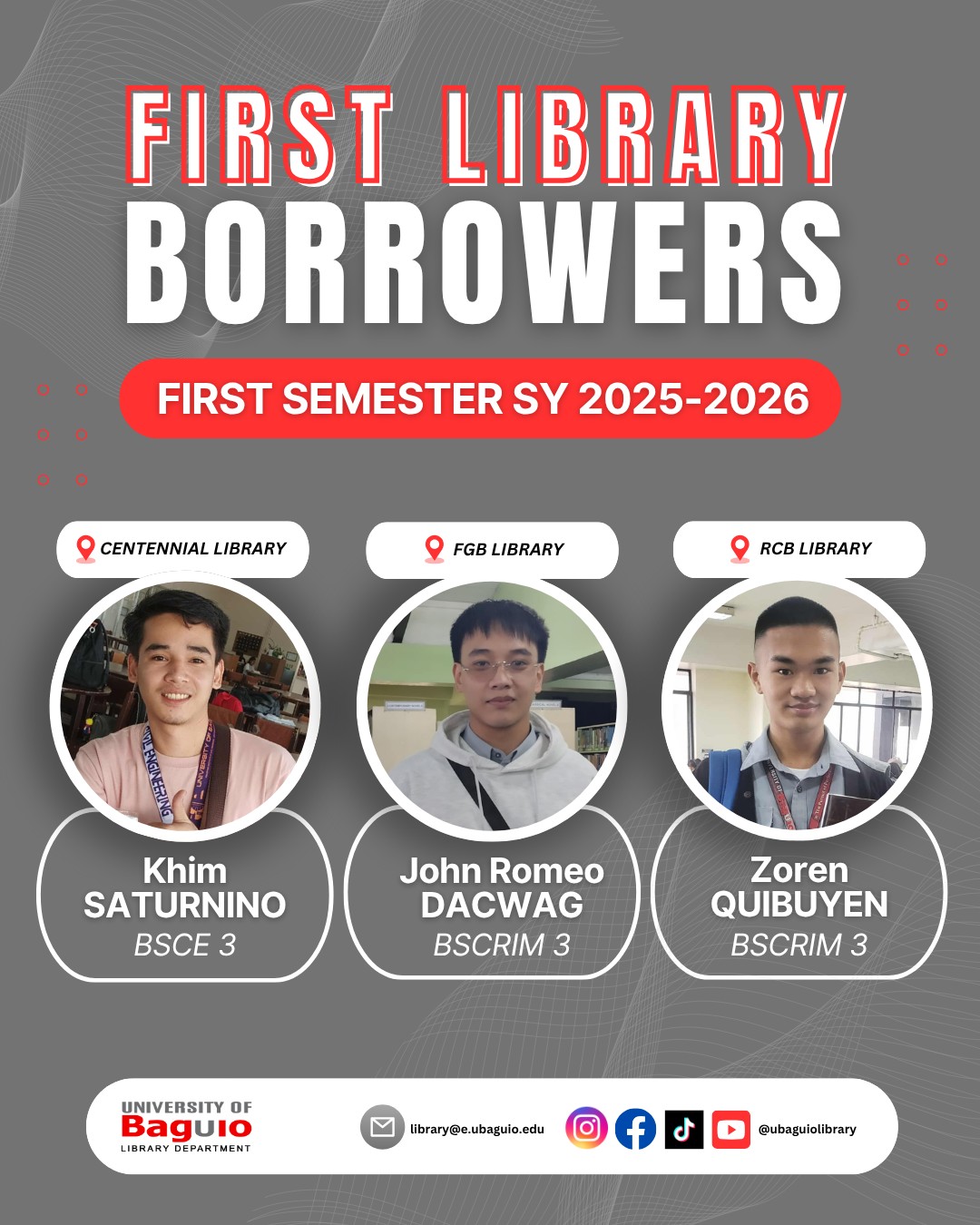 Meet our very first... - University of Baguio Library | Facebook