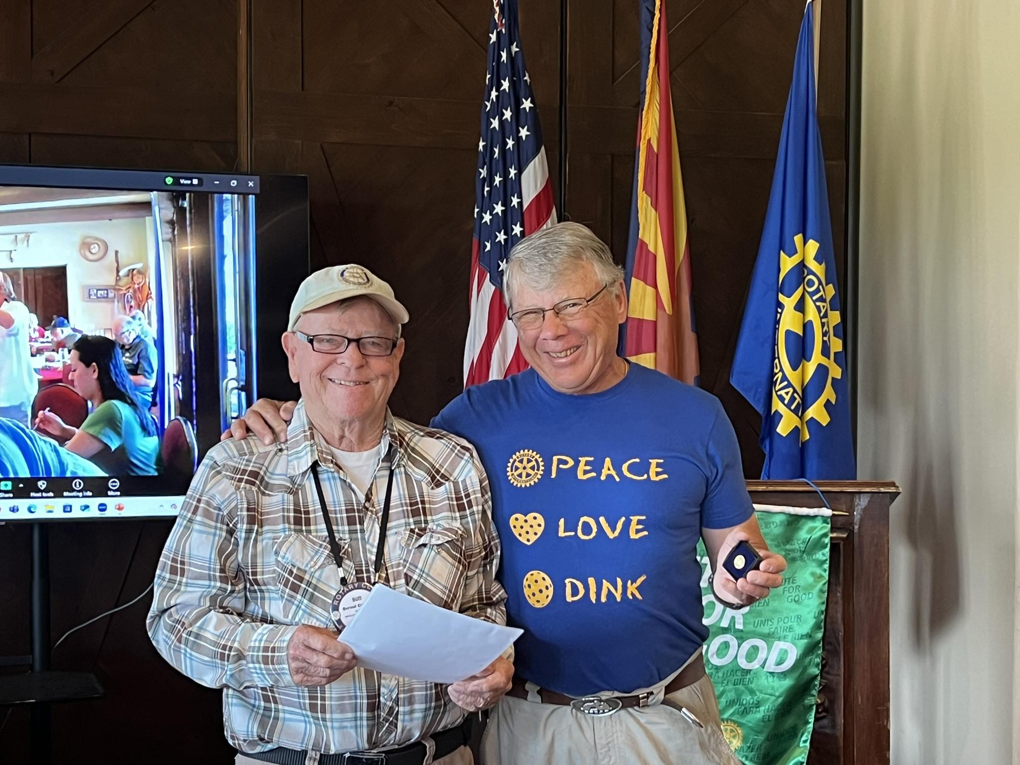 Tubac - Tom Maddock receives his Major Donor Level 1 Paul Harris pin ...