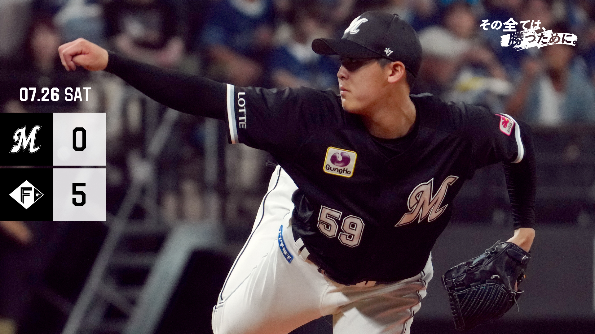 千葉ロッテマリーンズ - FINAL: M0-5F 打線が振るわず敗戦。 #廣池康 