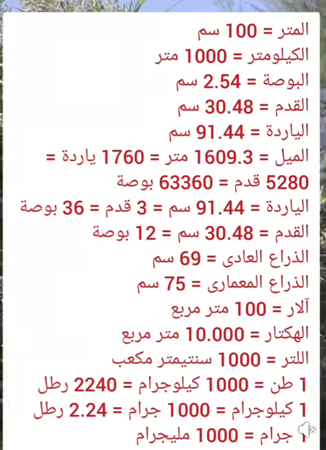 مدونة - ملخص وحدات القياس | Facebook