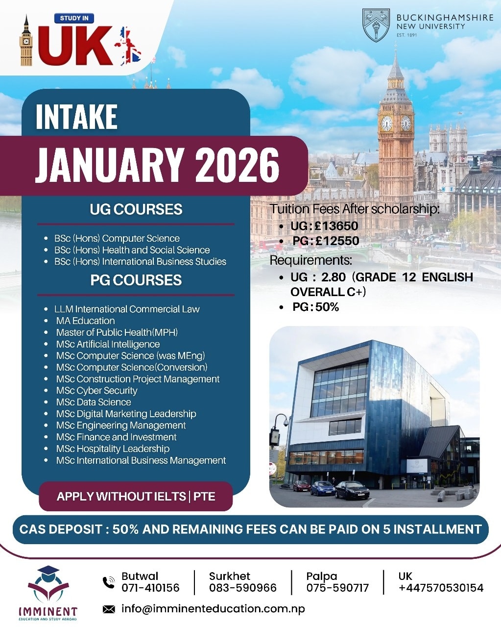 Imminent - 🎓 Study in the UK – January 2026 Intake! 🇬🇧 Buckinghamshire ...