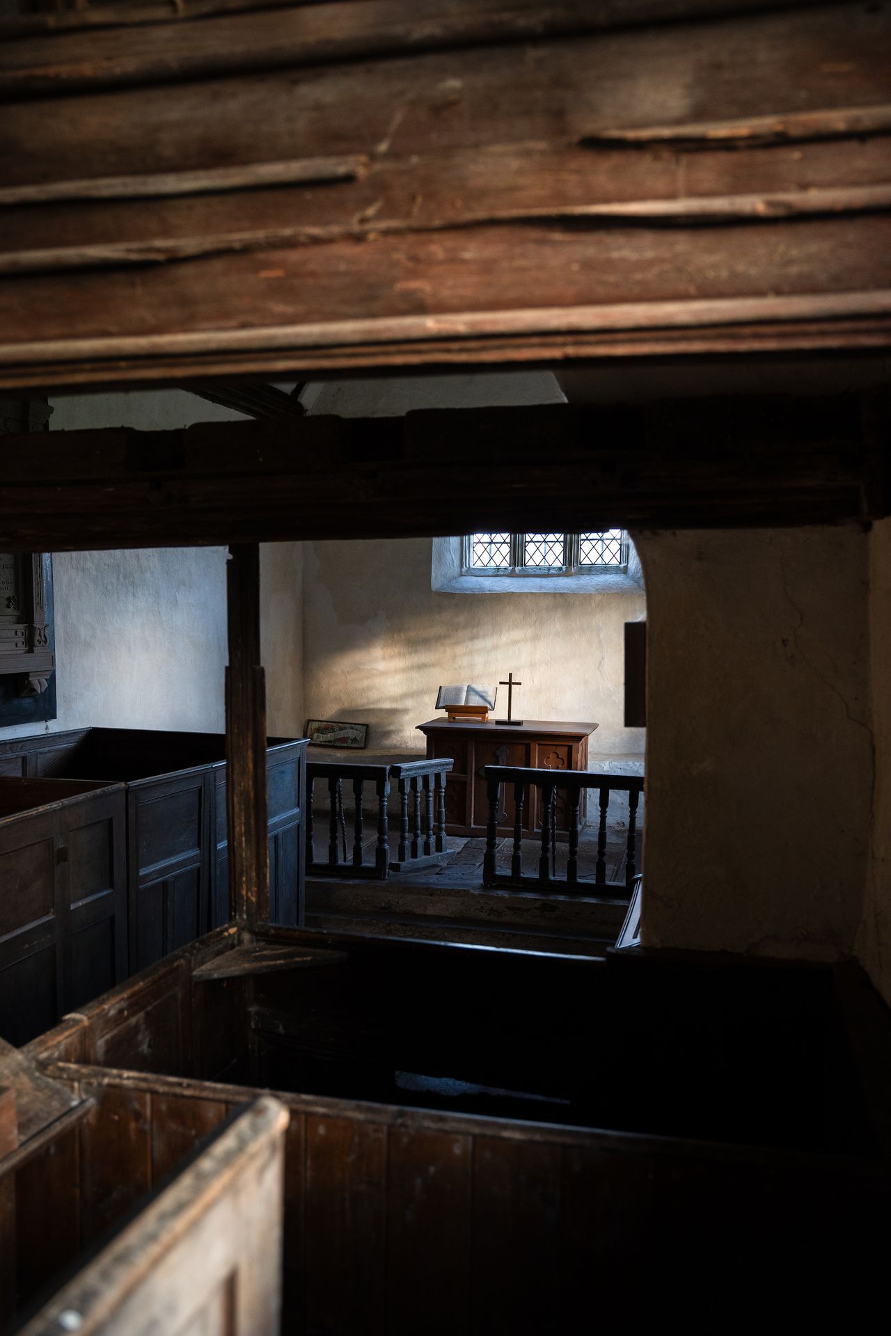 Friends - With remnants of a medieval rood screen hovering above rows ...