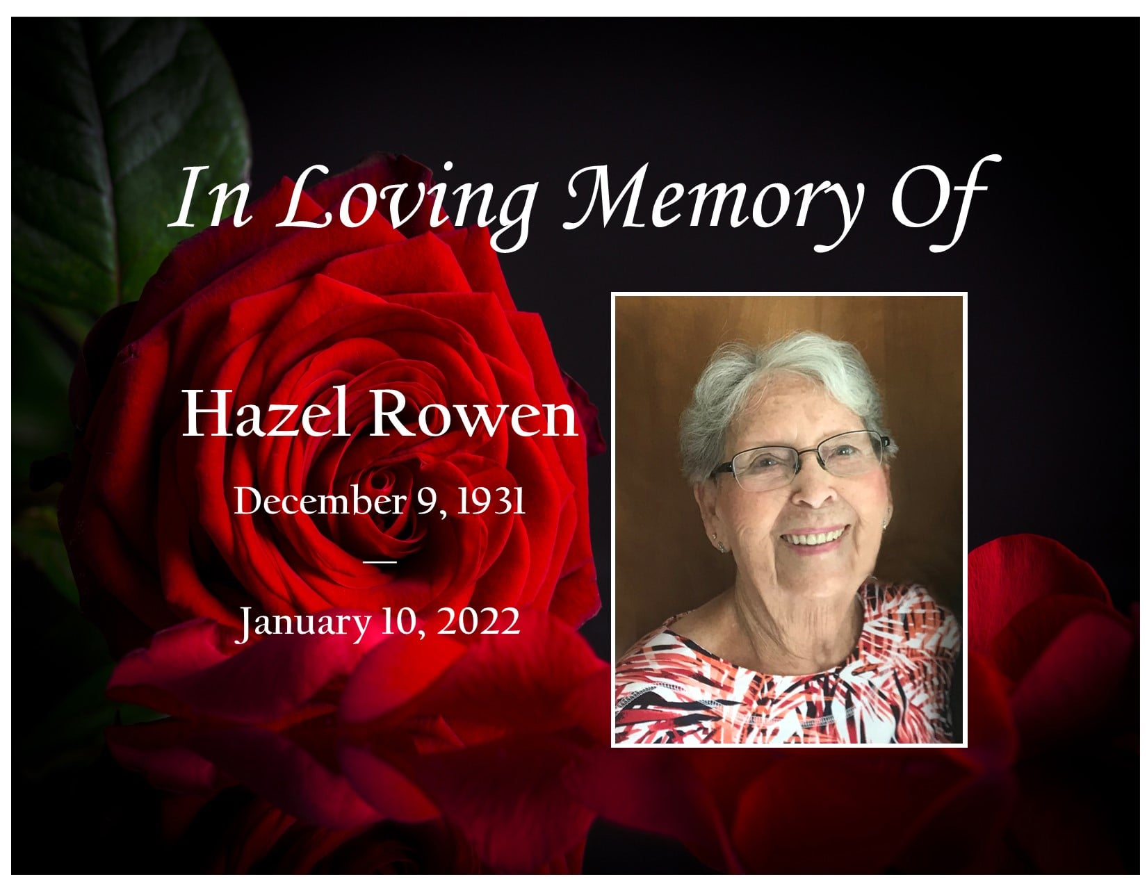 Facebook post about Rowen's family.