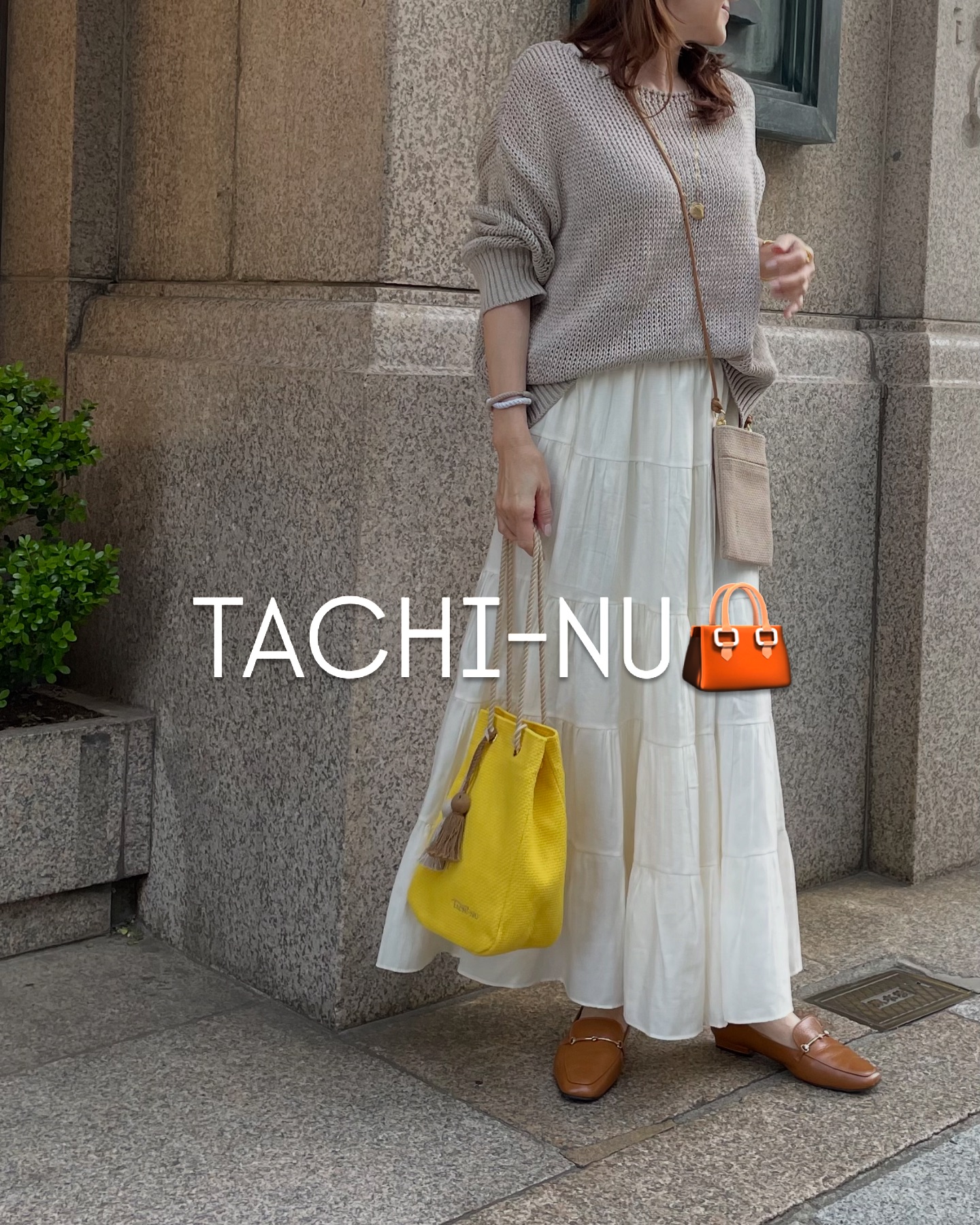 TACHI－Nu巾着型ショルダーバッグ イエロー TIDEWAY｜MASSU KINCHAKU 