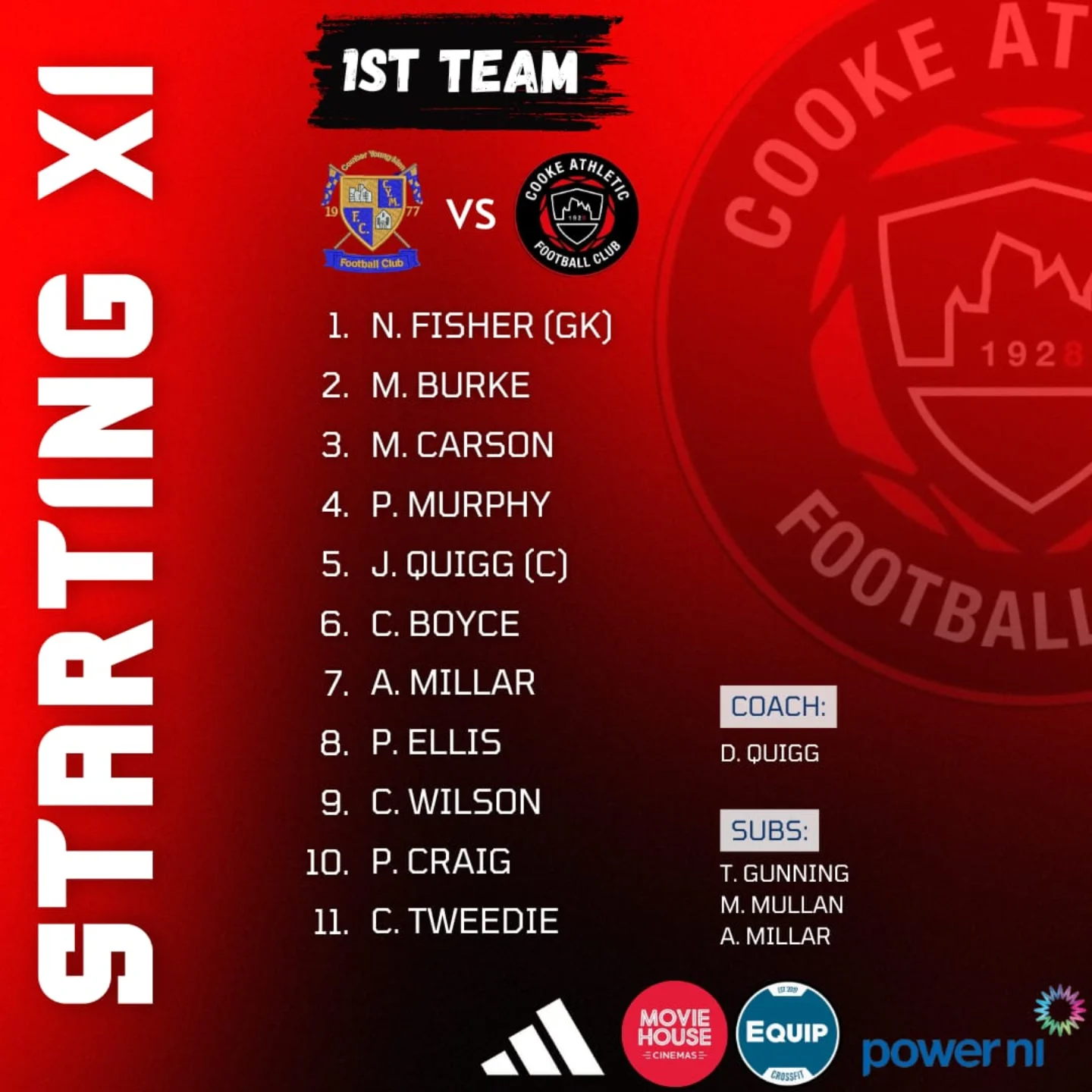 💪 SQUAD 💪 Here's how the... - Cooke Athletic Football Club | Facebook