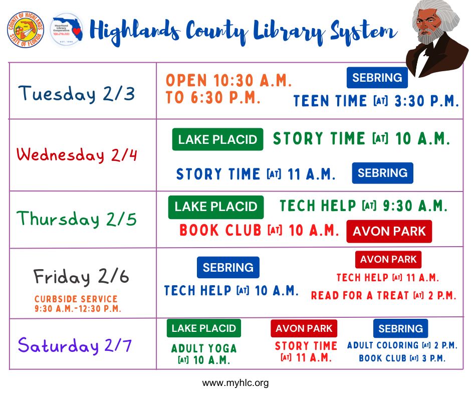 Be sure to visit one or all your local libraries to enjoy any of the ...