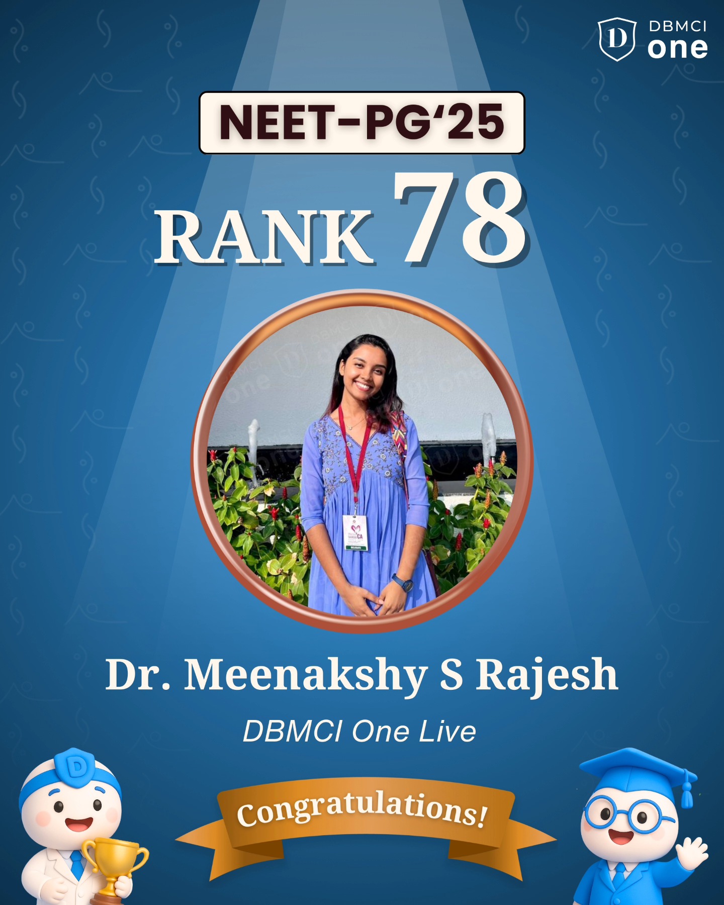 DBMCI - Congratulations to Dr. Meenakshy S Rajesh for securing Rank 78 ...
