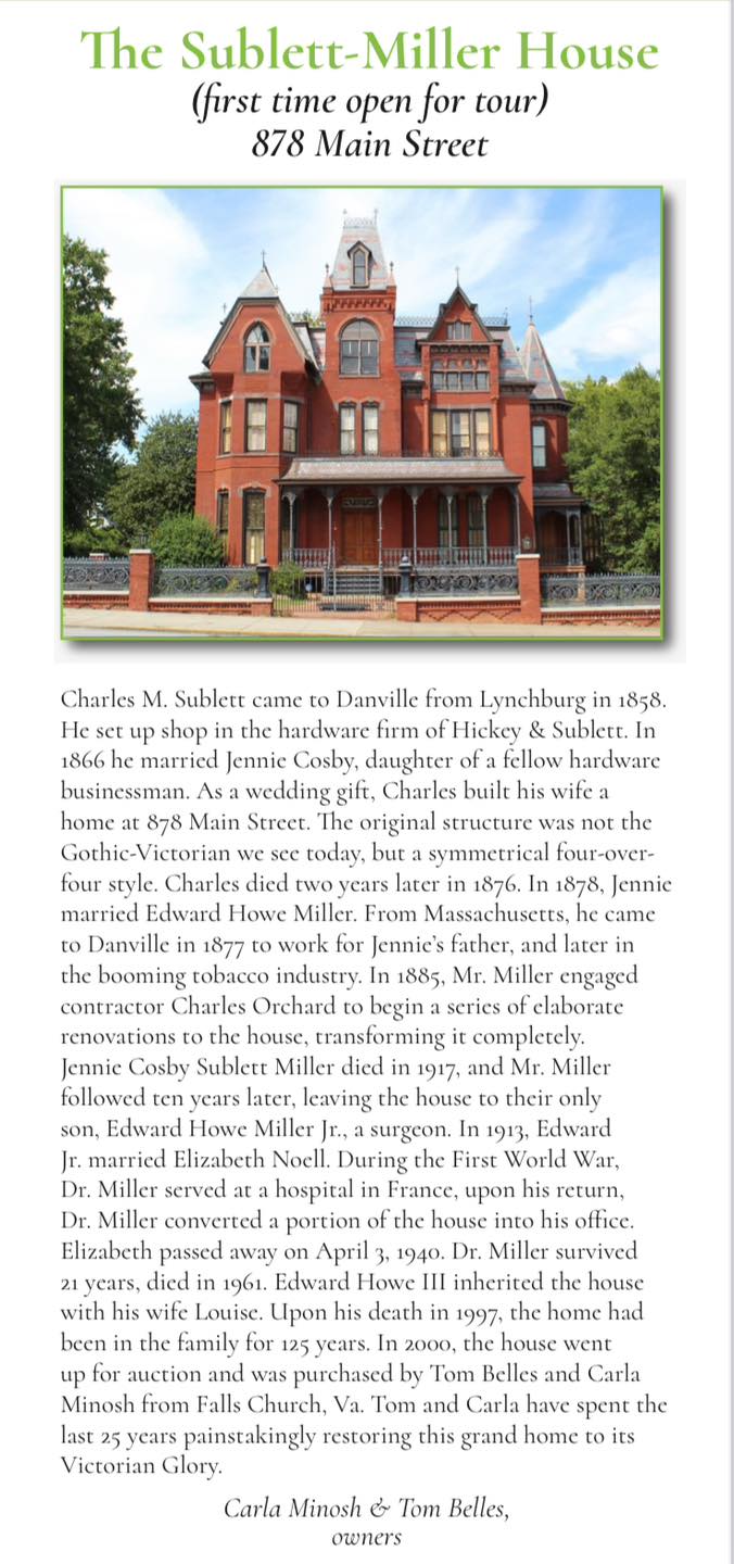 The Sublett-Miller - Mark your calendars! The Sublett Miller House will ...