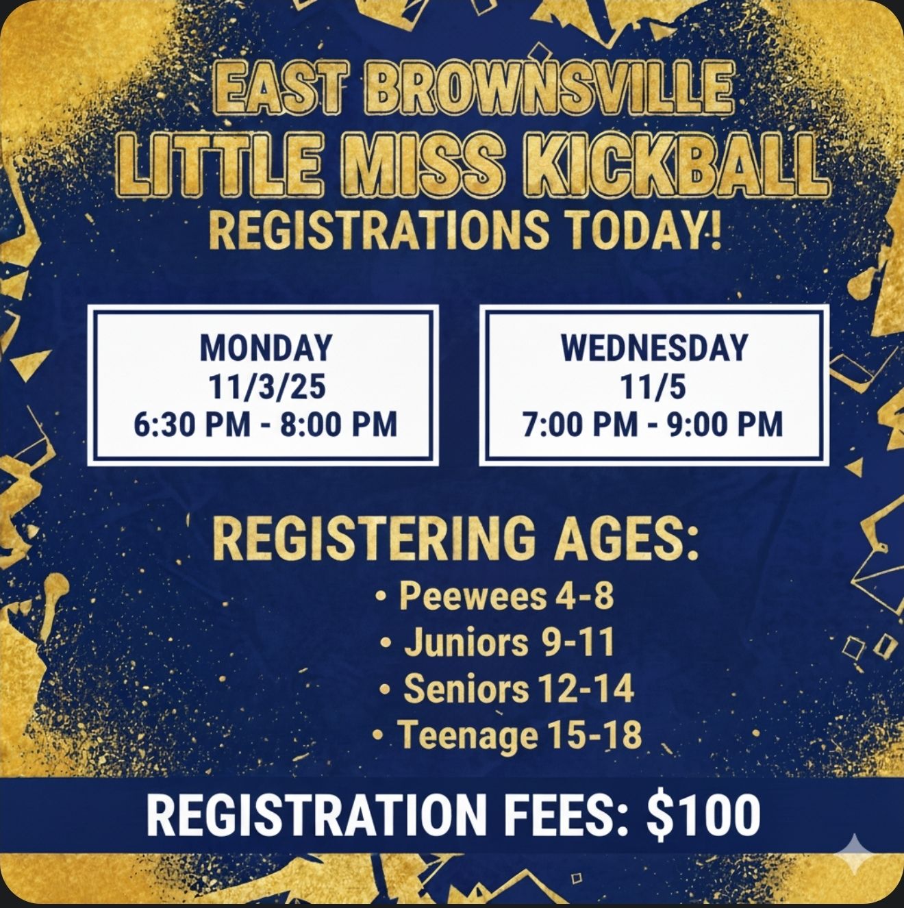 East - 📣 East Brownsville Little Miss Kickball Registration! 📣 Get ...