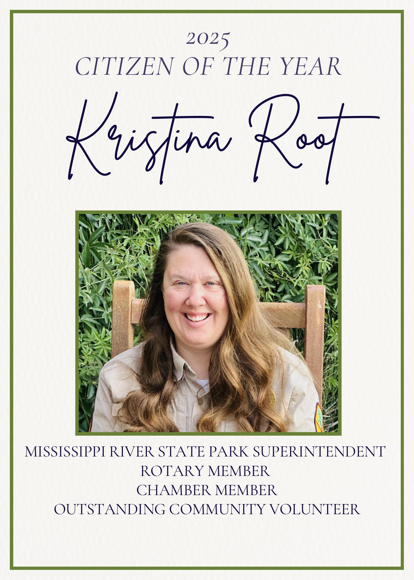 Marianna - 2025 citizen of the year: Ms. Kristina Root. Mississippi ...