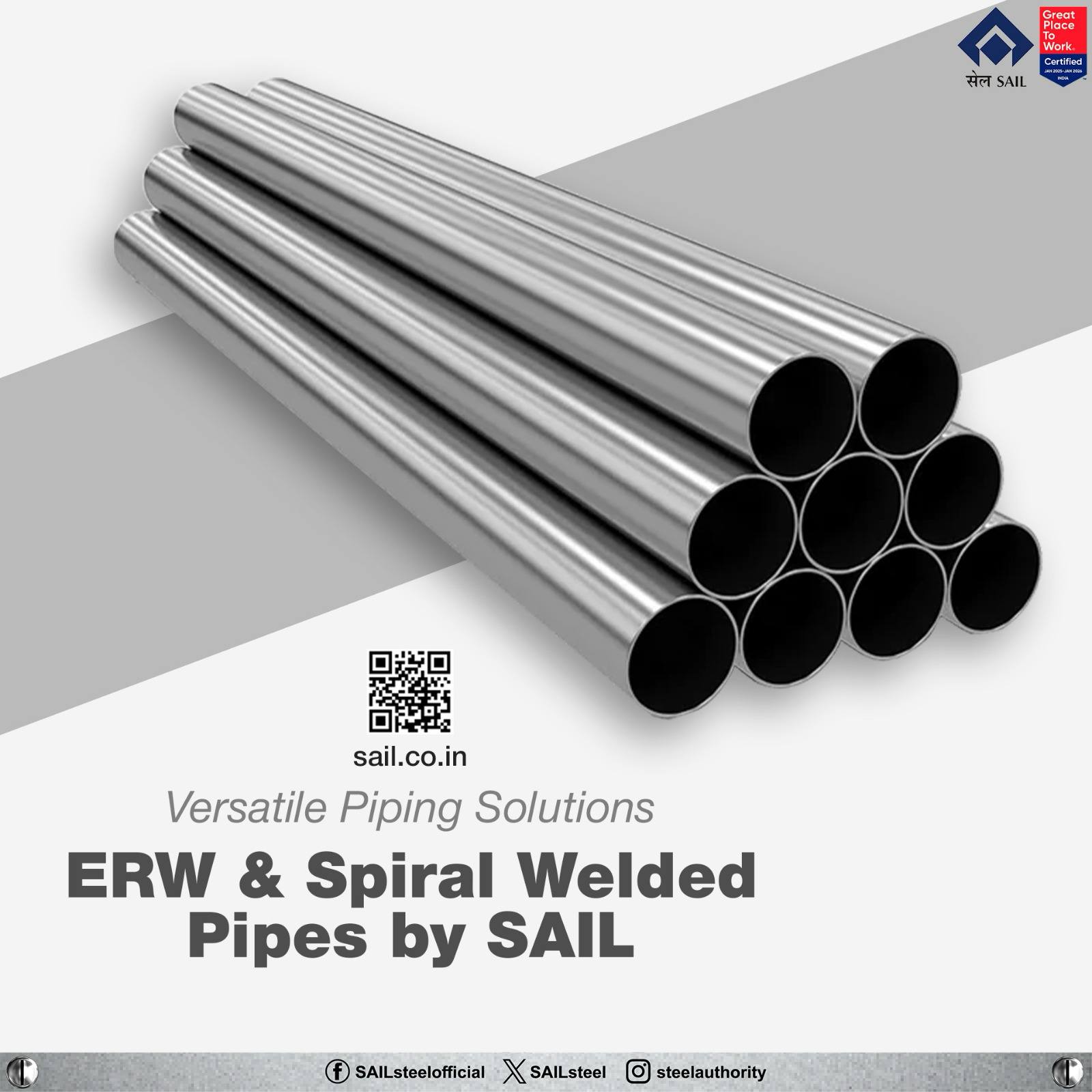 Steel - SAIL delivers a wide range of ERW and Spiral Welded Pipes ...