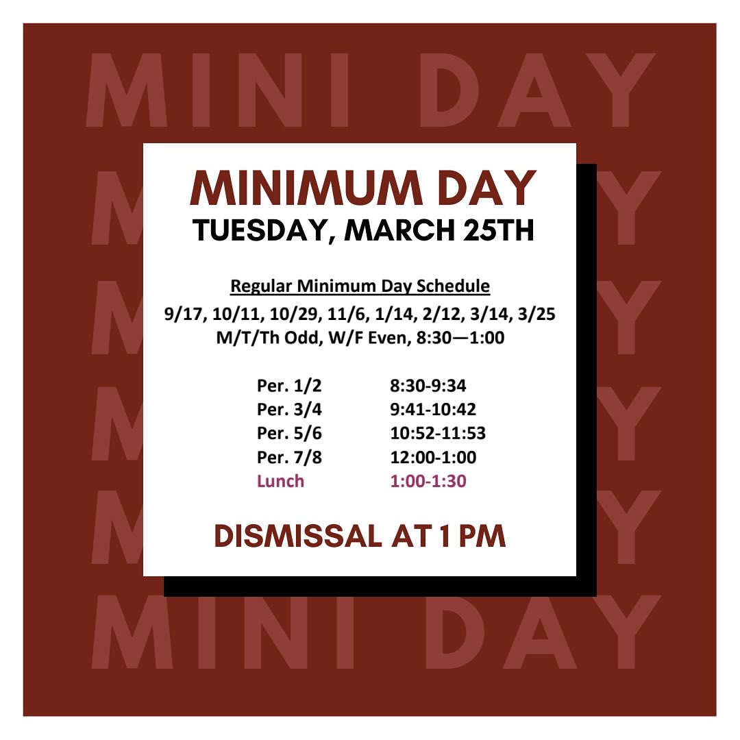 Laguna - Tuesday, March 25th is a minimum day! | Facebook