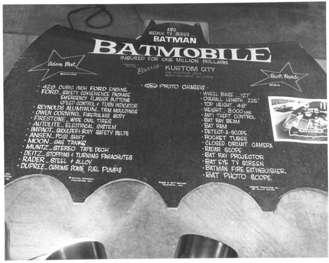 Batman - One of the touring signs for the Batmobile copies, circa 1967 ...